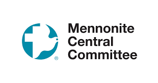 Mennonite Central Committee logo with a blue globe and a cross