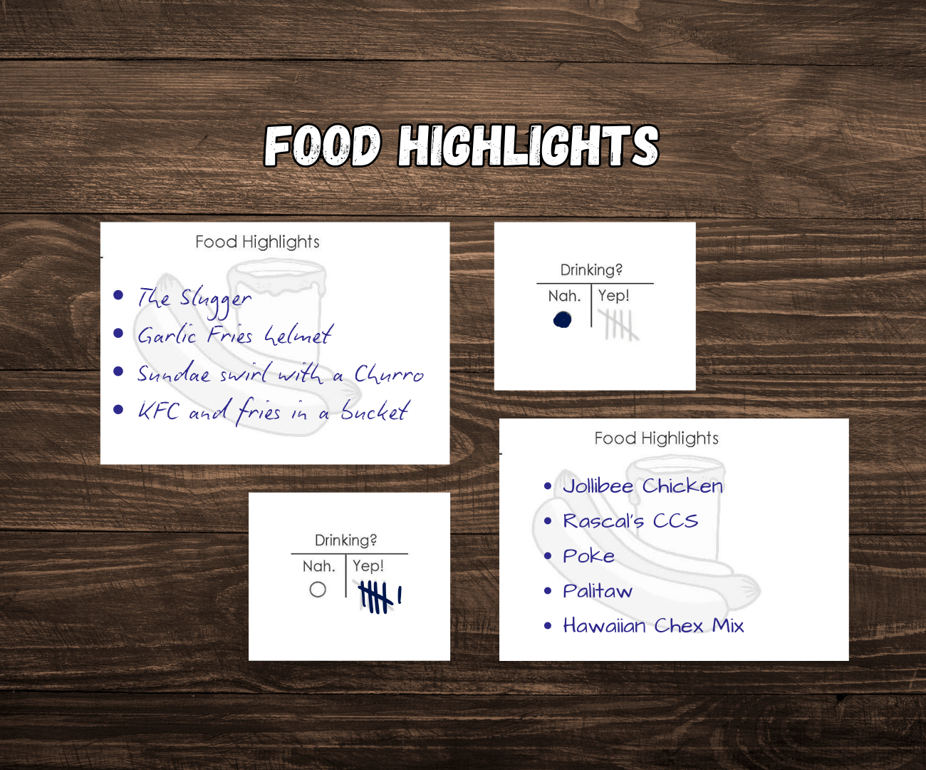 Sometimes we're just there for the food. What yummies are you enjoying during the game? ...and how many drinks have you had?