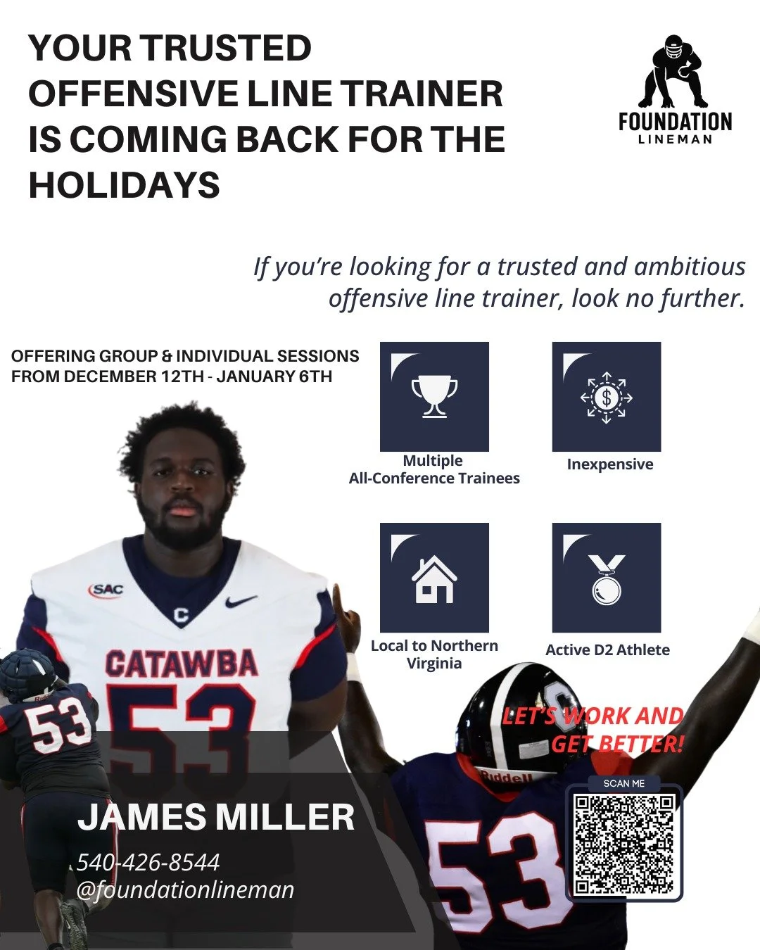 I'm coming back for the Holidays! I'd love the opportunity to work with you guys and help you on your journey. Please contact me through DM or my personal phone number (540) 426-8544 if you are interested. I'll be back from December 12th to January 6