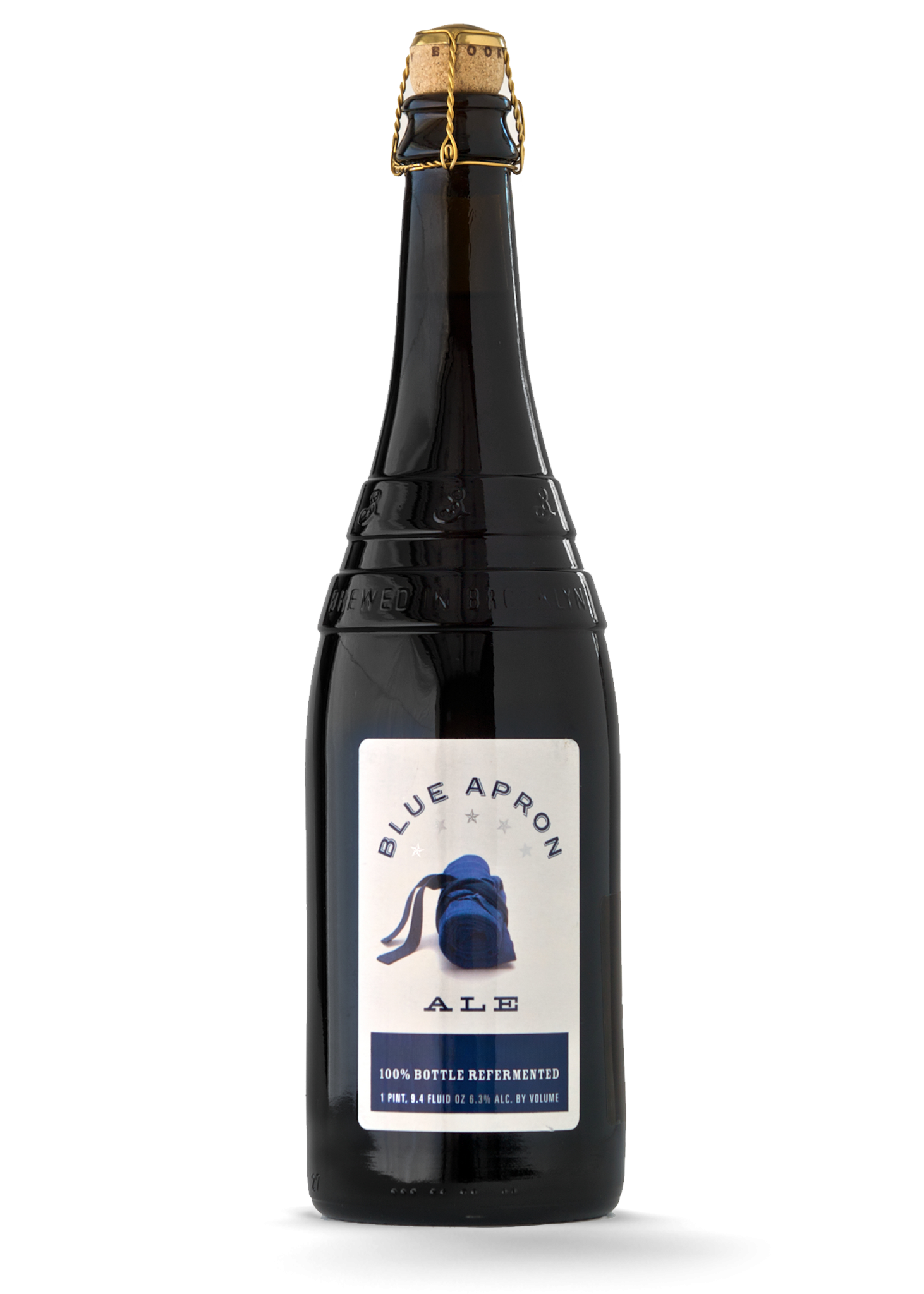 A bottle of beer on a white background.