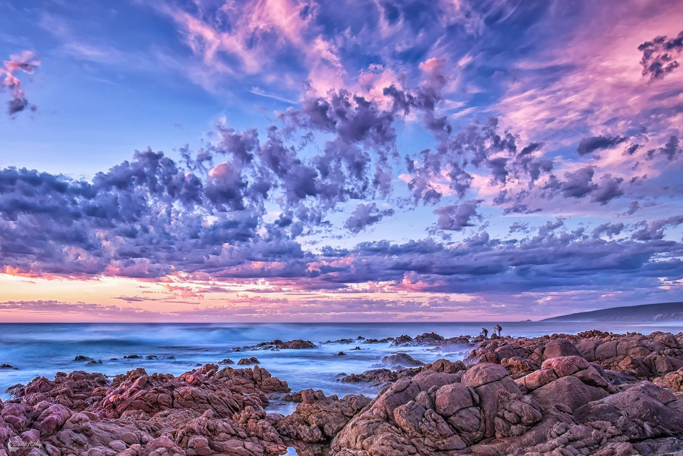'Two Men on a Rock' and yes, they did get wet! 
Yallingup, WA. (YL01)