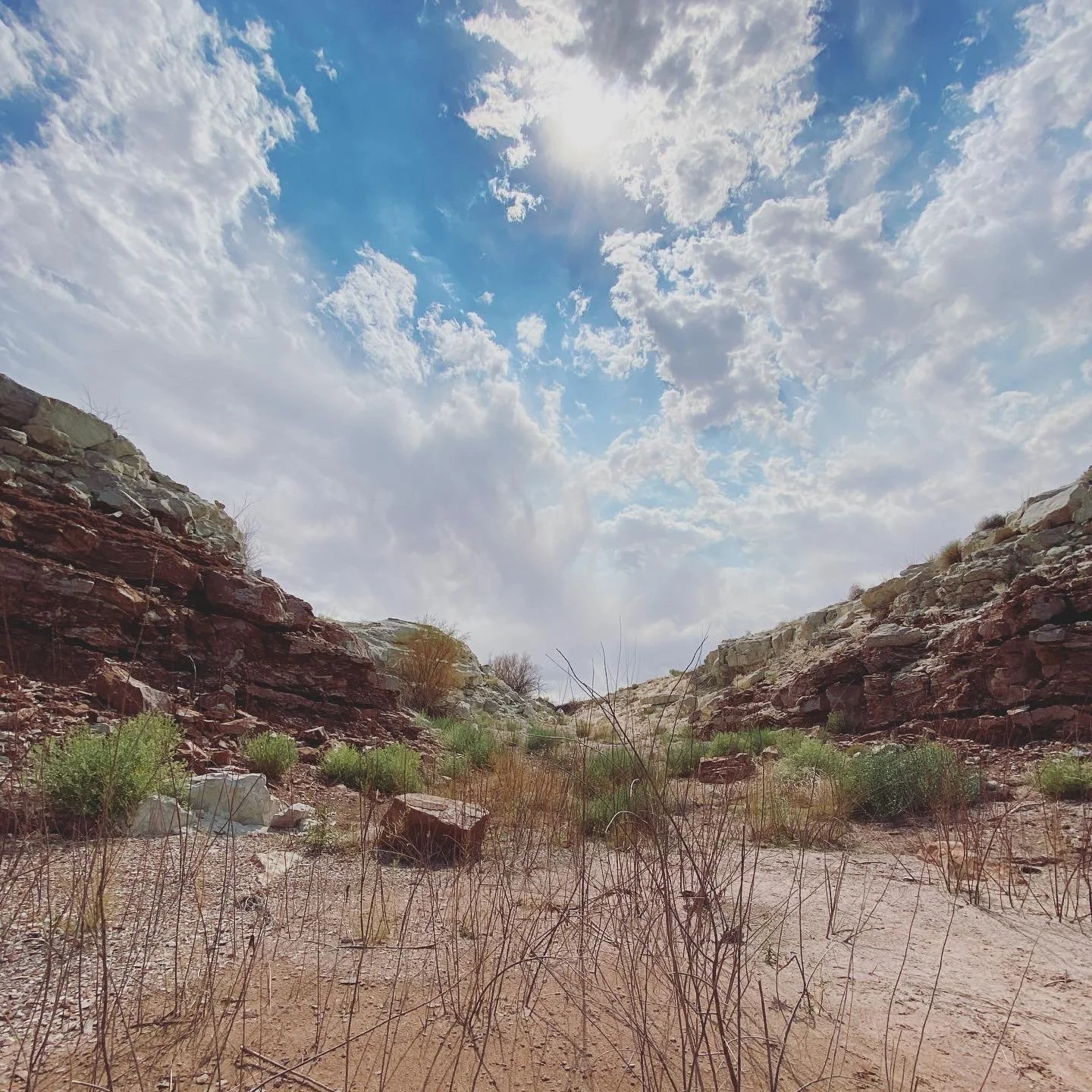 Expansive canyon landscape under a bright sky, inviting retreat and inner reset.