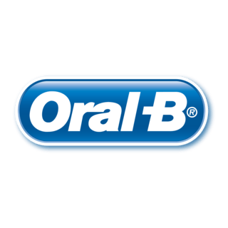 Oral-B logo with blue and white text on a black background.