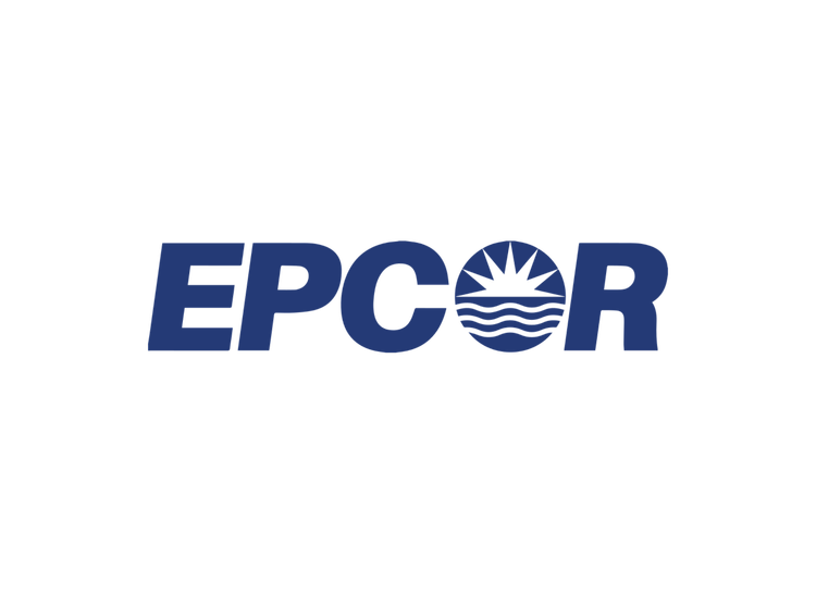 EPCOR logo with the company name in blue, featuring a circular emblem of a sun and water waves.