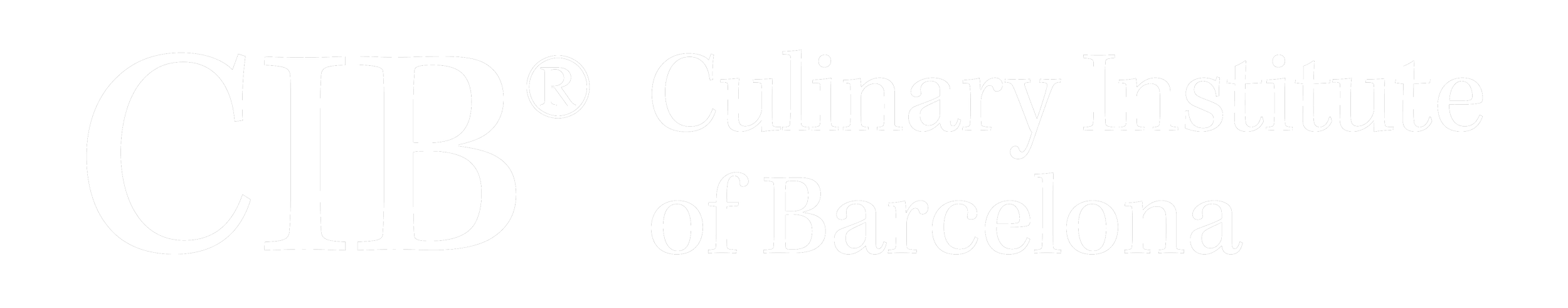 Logotipo del Culinary Institute of Barcelona, en color blanco sobre fondo negro.