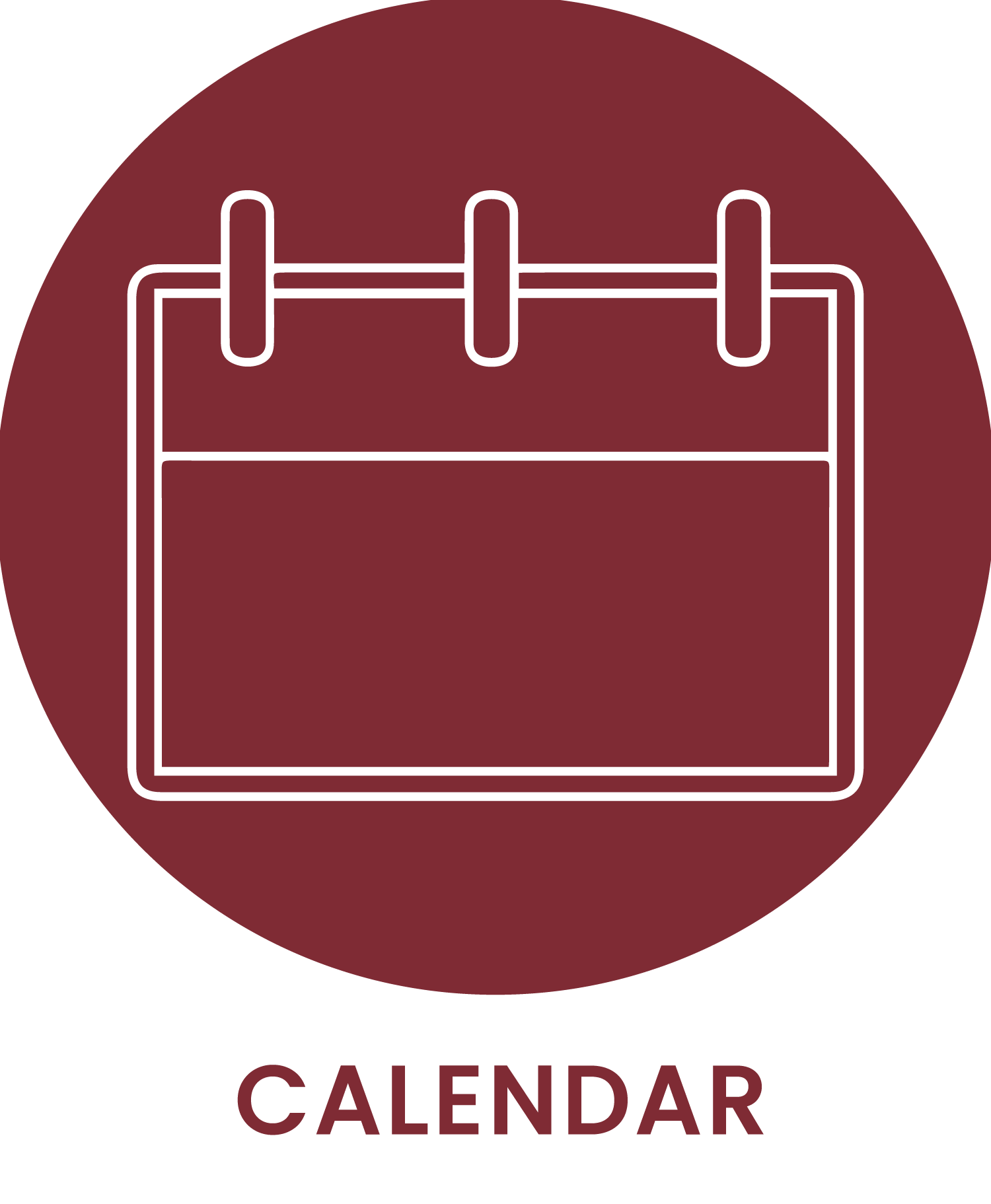 Red and white calendar icon with the word 'CALENDAR' beneath it.