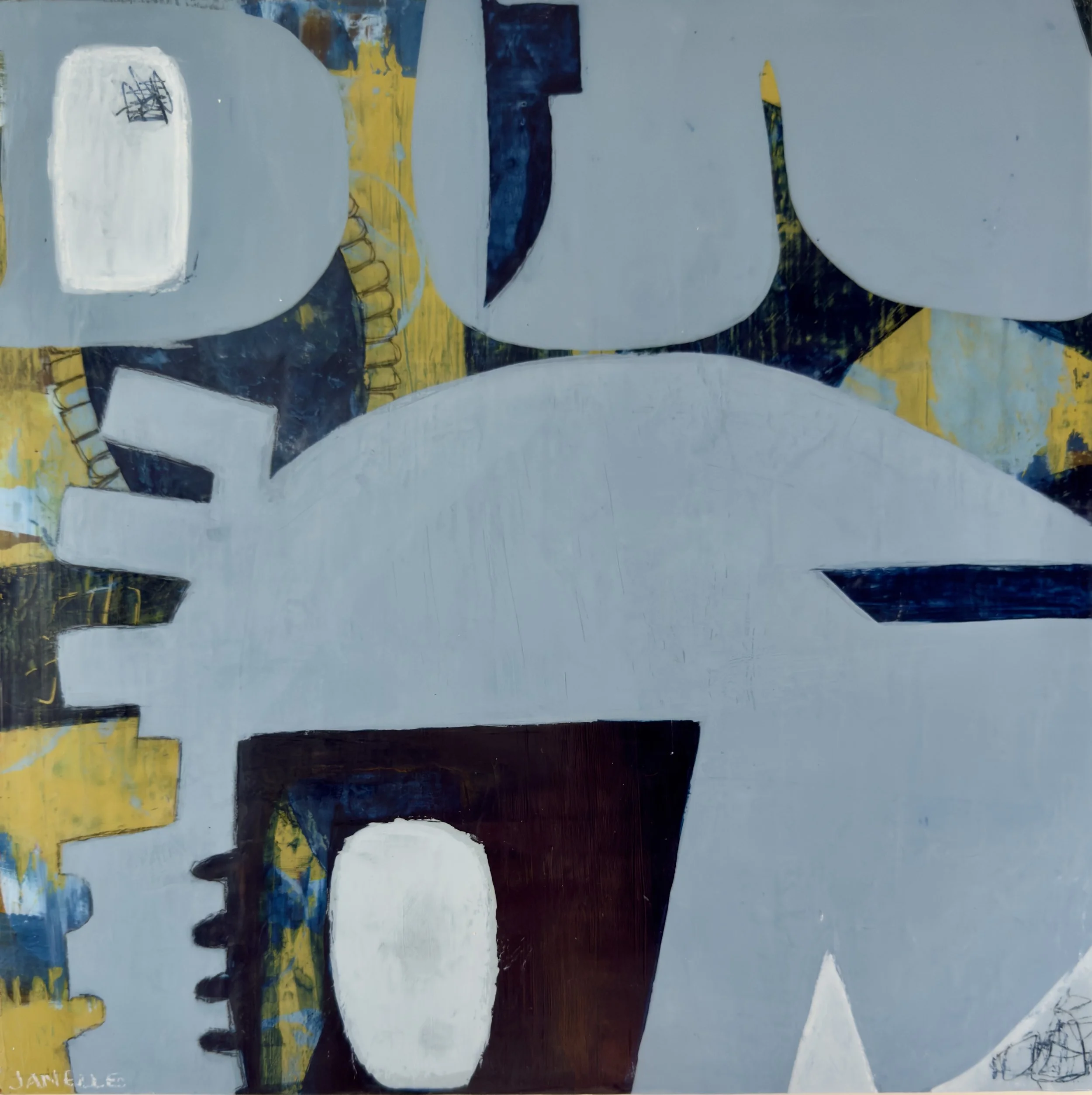 HAPPILY EVER AFTER, acrylic on cradled wood panel, 12 x 12 in, 2025
