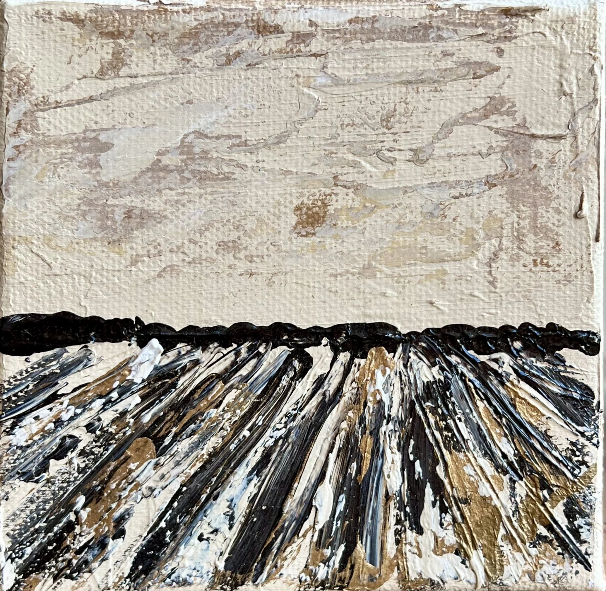 DELTA GOLD NO. 3, acrylic on canvas, 4 x 4 in, 2024 