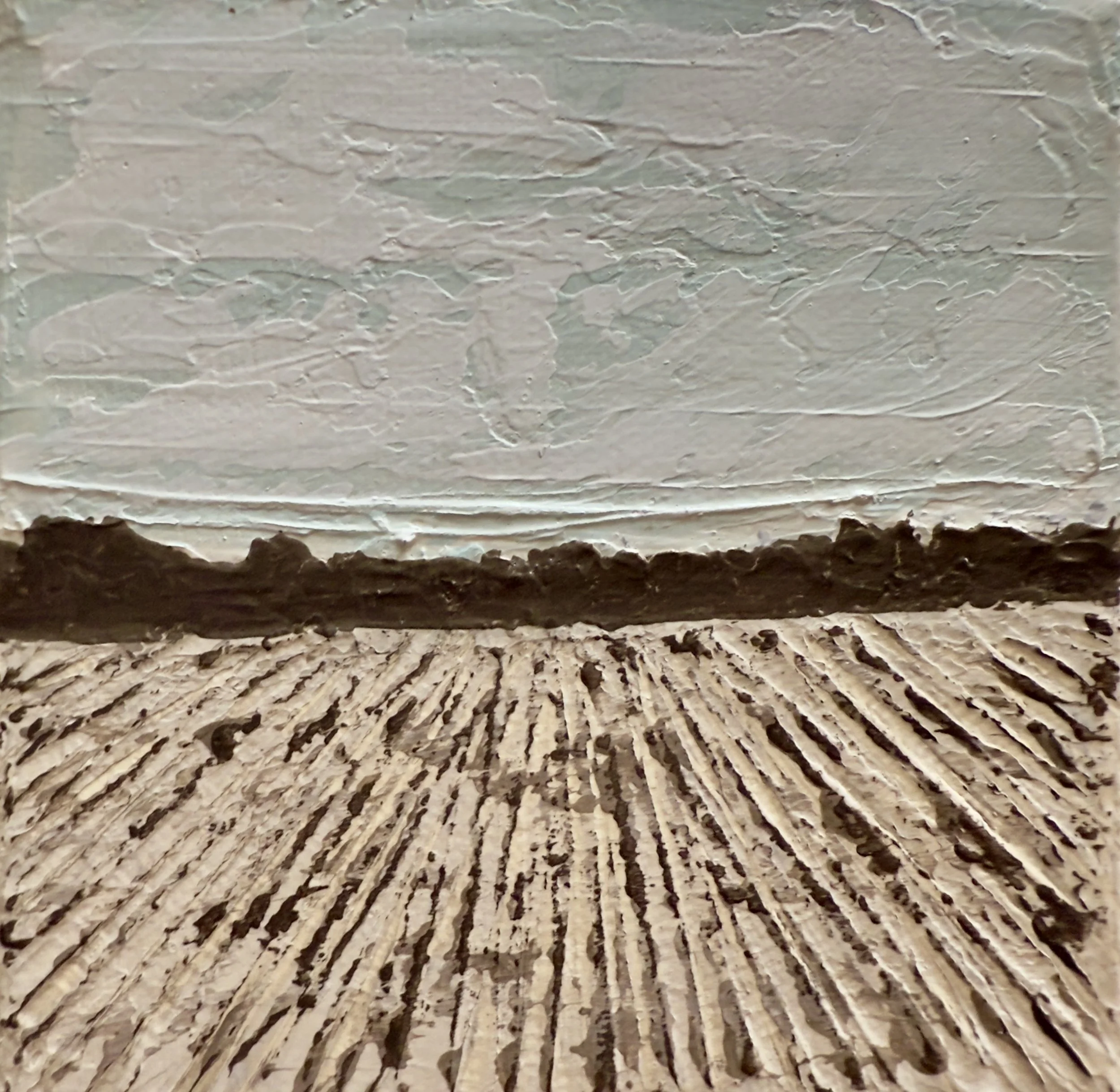 DELTA FIELD NO. 1, acrylic on canvas, 4 x 4 in, 2024