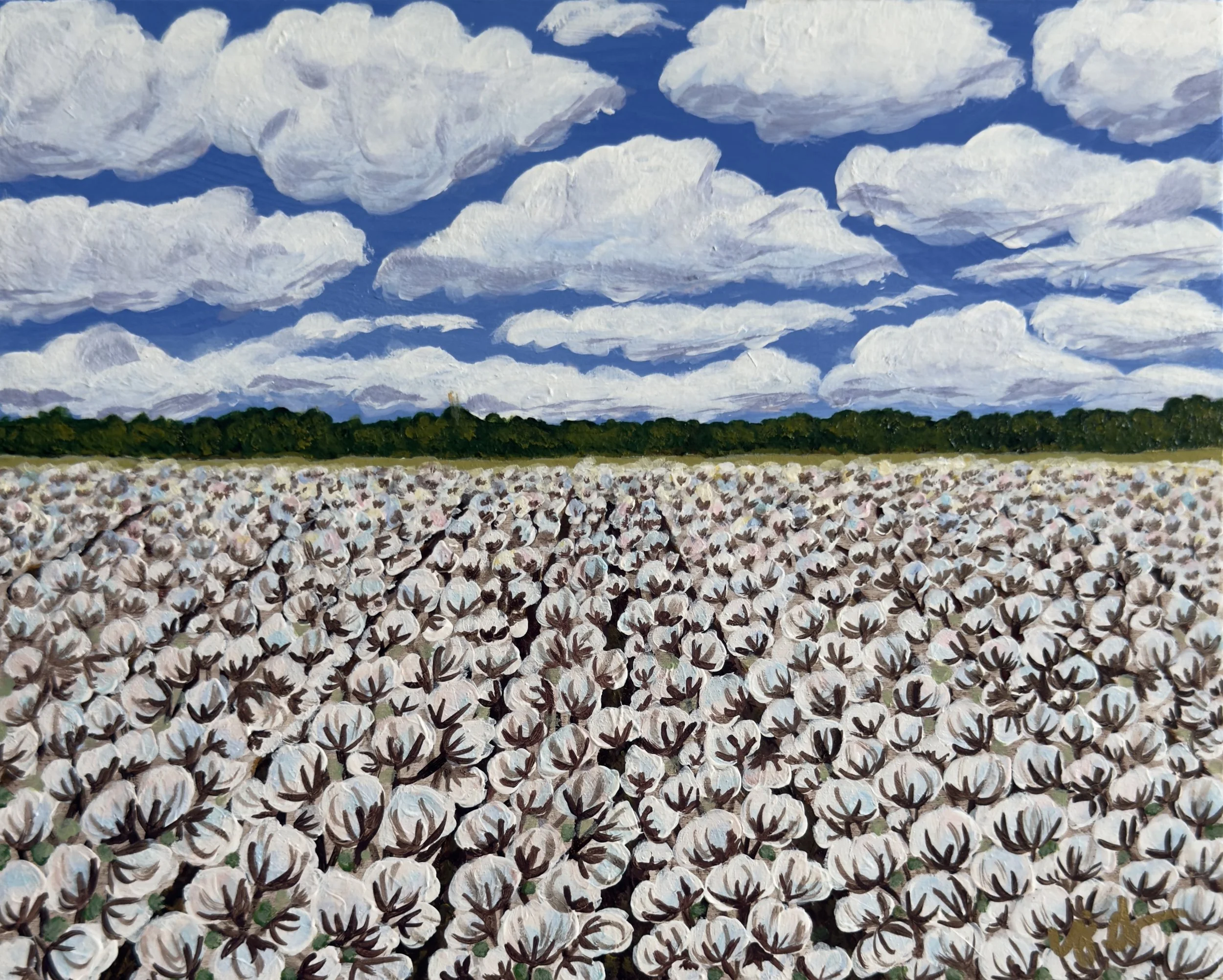 COTTON CANDY, acrylic on cradled wood, 10 x 8 in, 2024