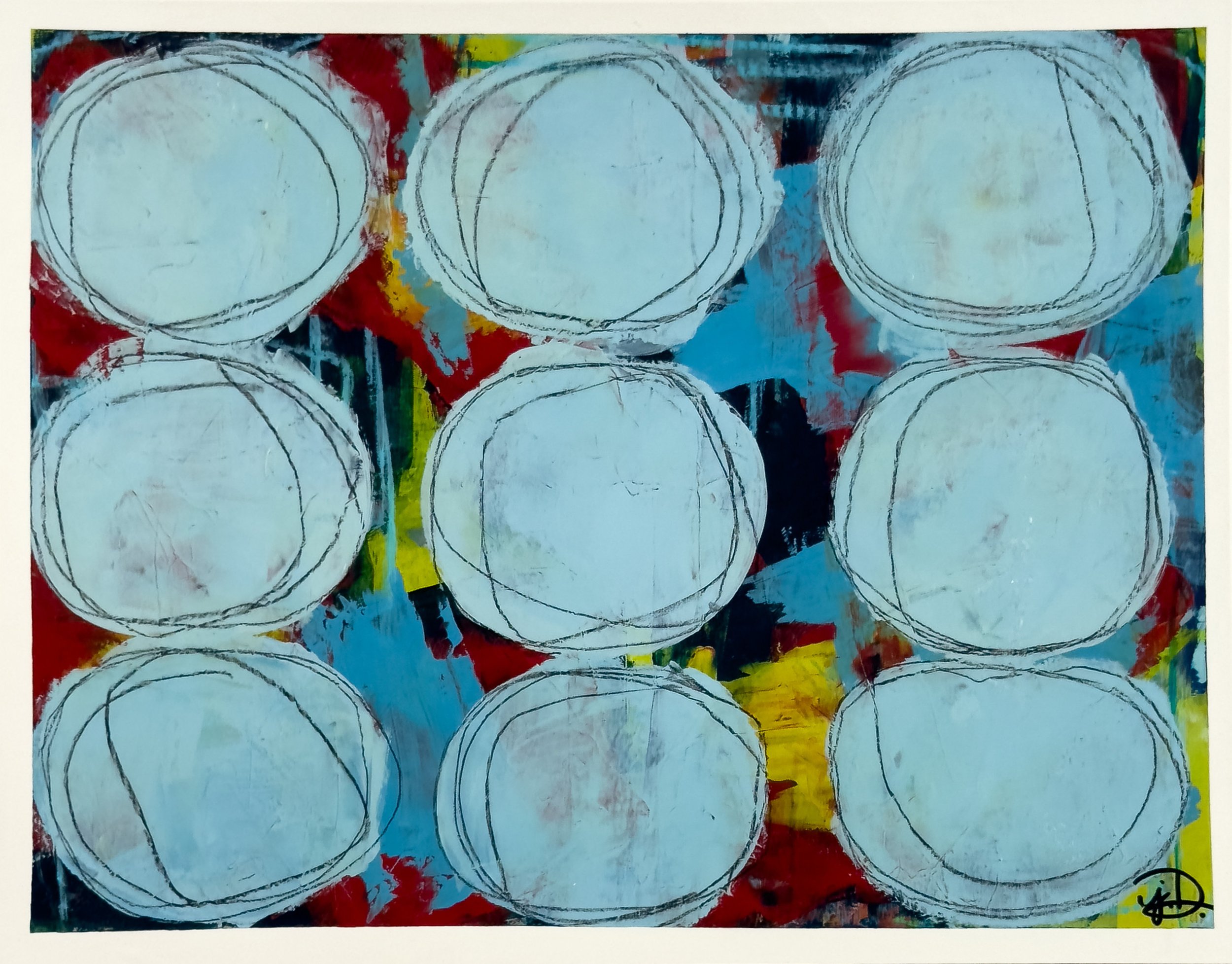 SECRET FAN, acrylic on paper, 14 x 11 in, 2025