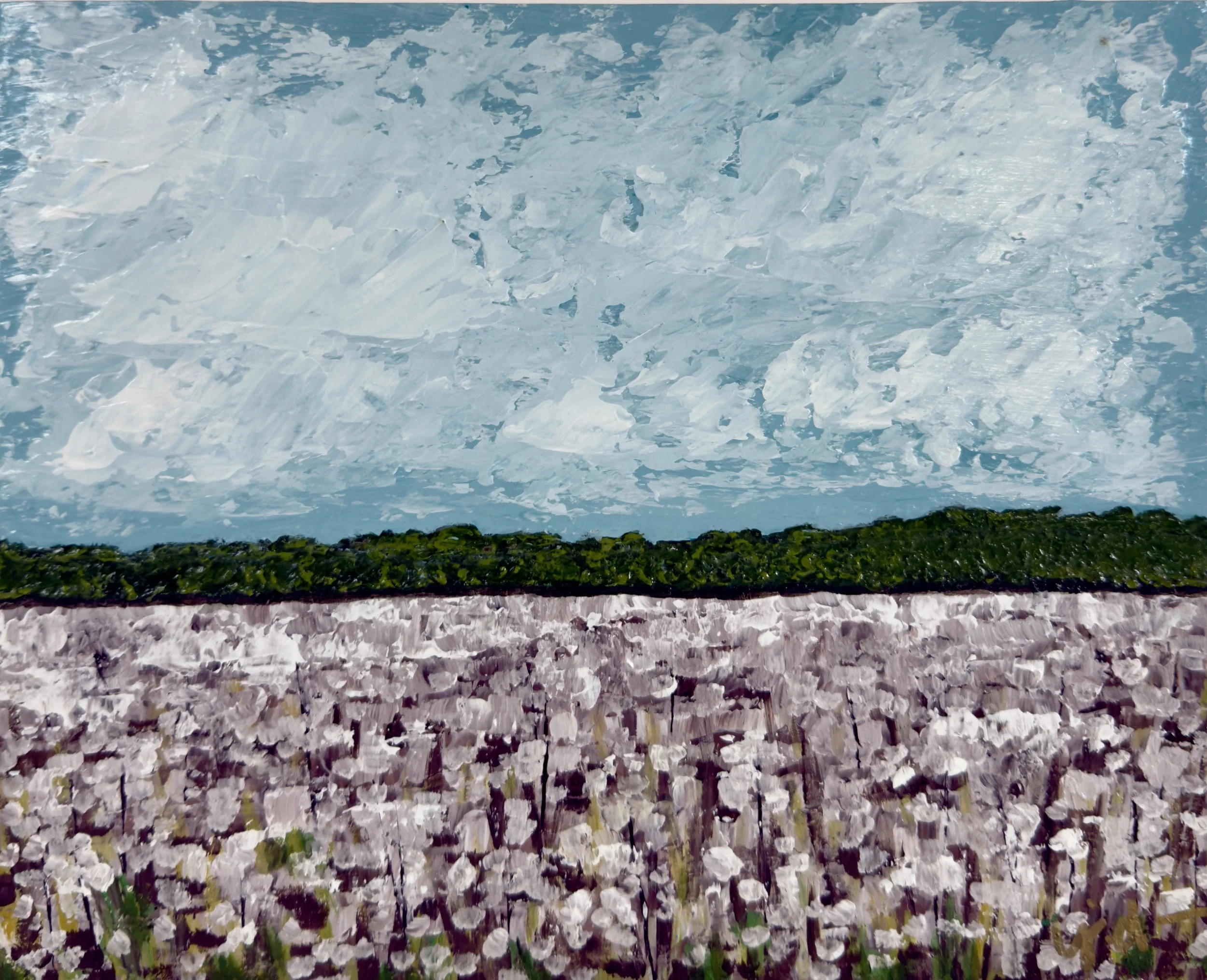 THE QUIET THAT LINGERS, acrylic on cradled wood, 10 x 8 in, 2024, Sold