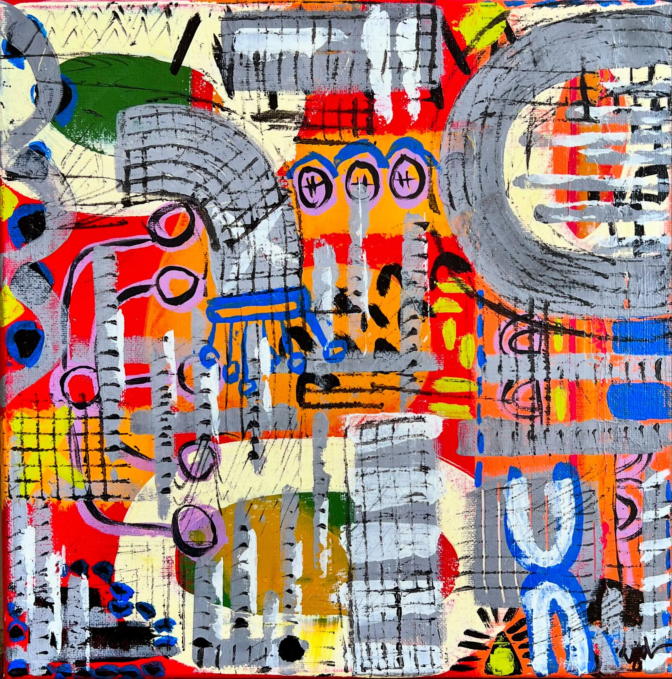 KING'S CORNER, acrylic on canvas, 12 x 12 in, 2024