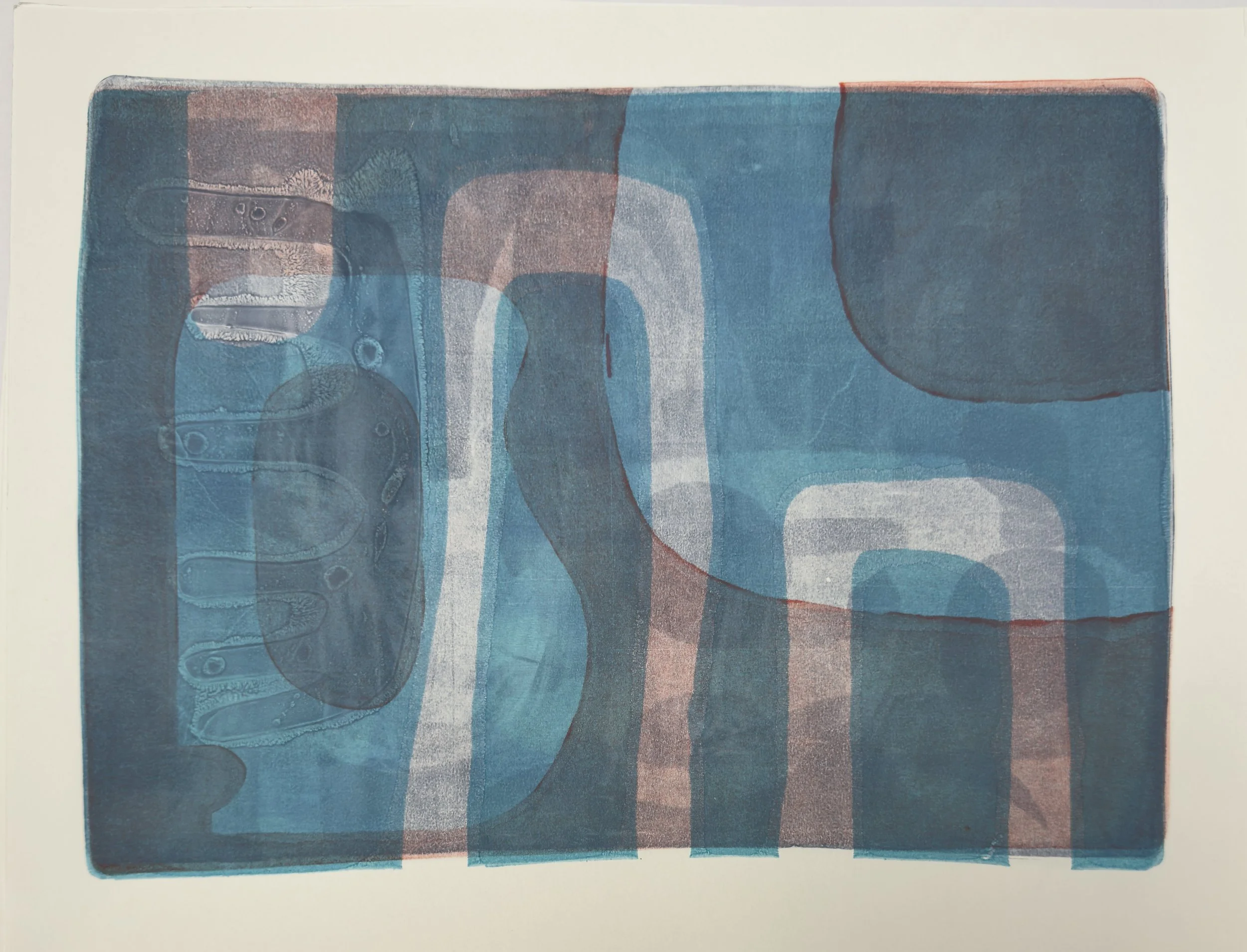 COLLABORATION NO. 3, acrylic on paper, 14 x 11 in, 2025