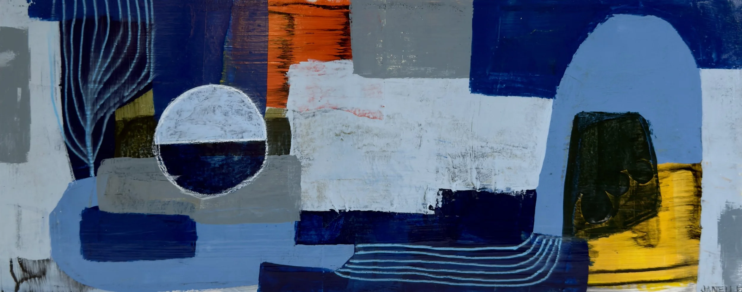 CORRIDORS, acrylic/mixed-media, 20 x 8 in, 2025, Sold