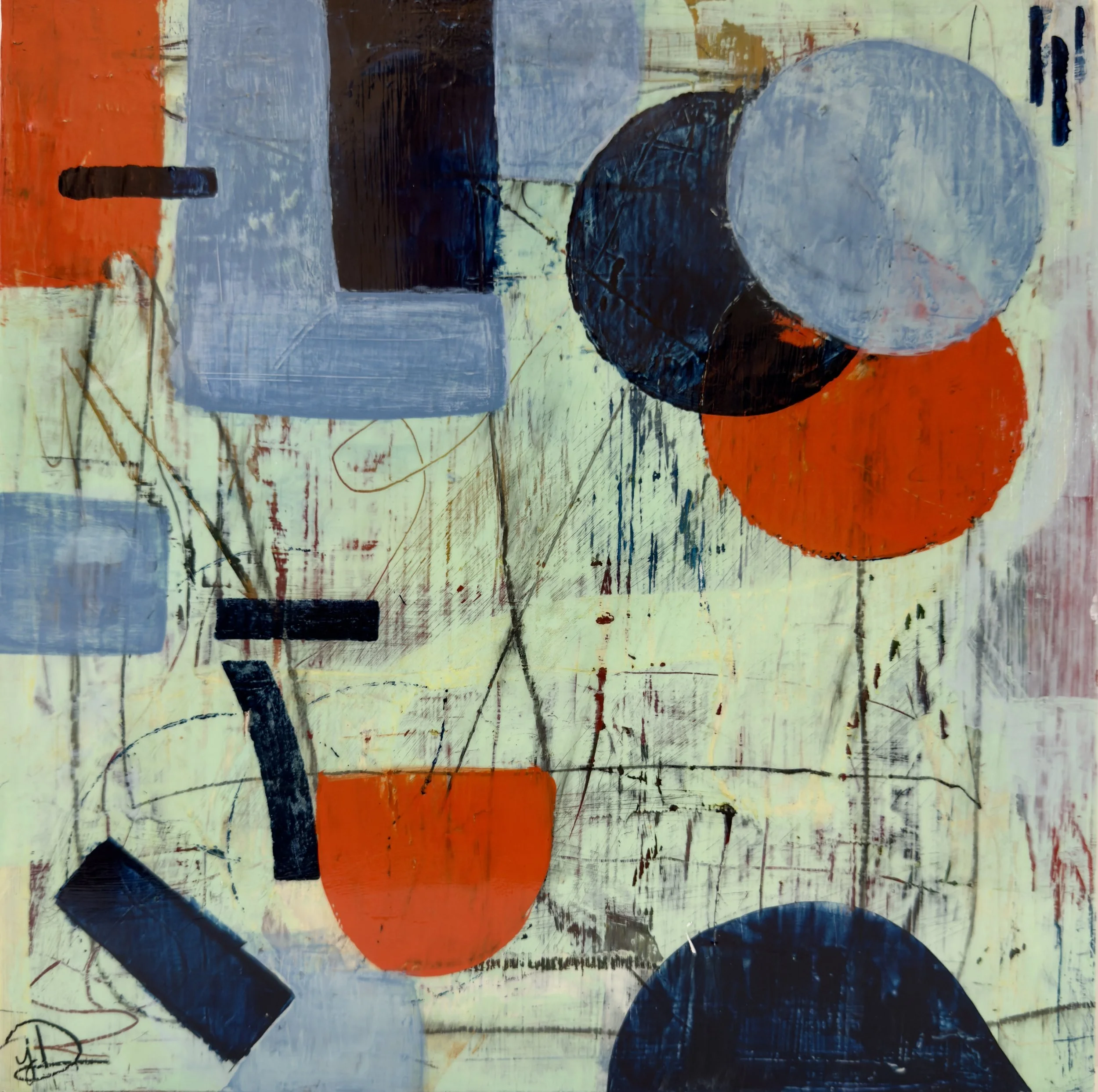 SEVEN, acrylic/mixed-media, 12 x 12 in, 2025