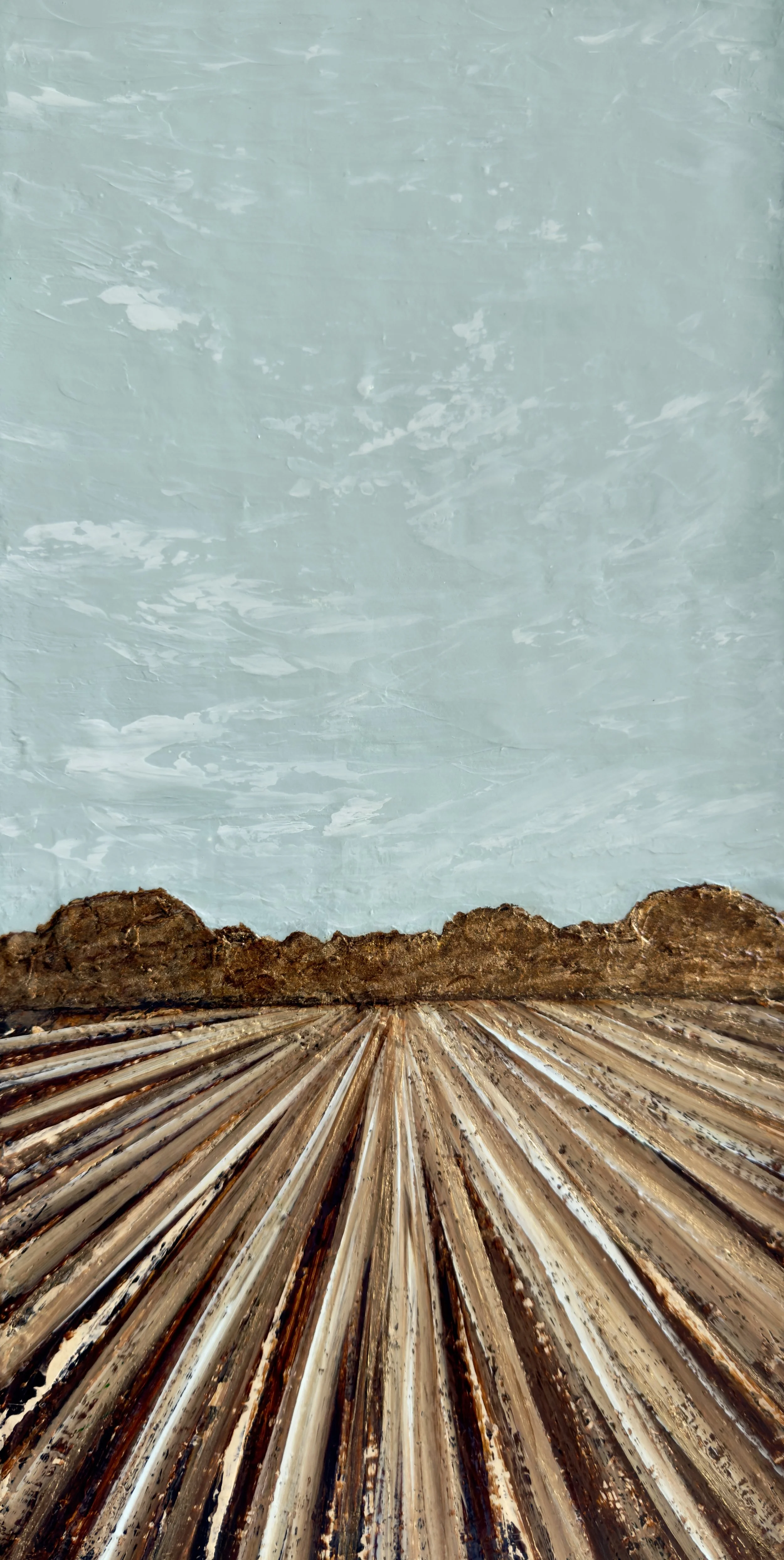 DELTA GOLD, acrylic on canvas, 16 x 8 in, 2025