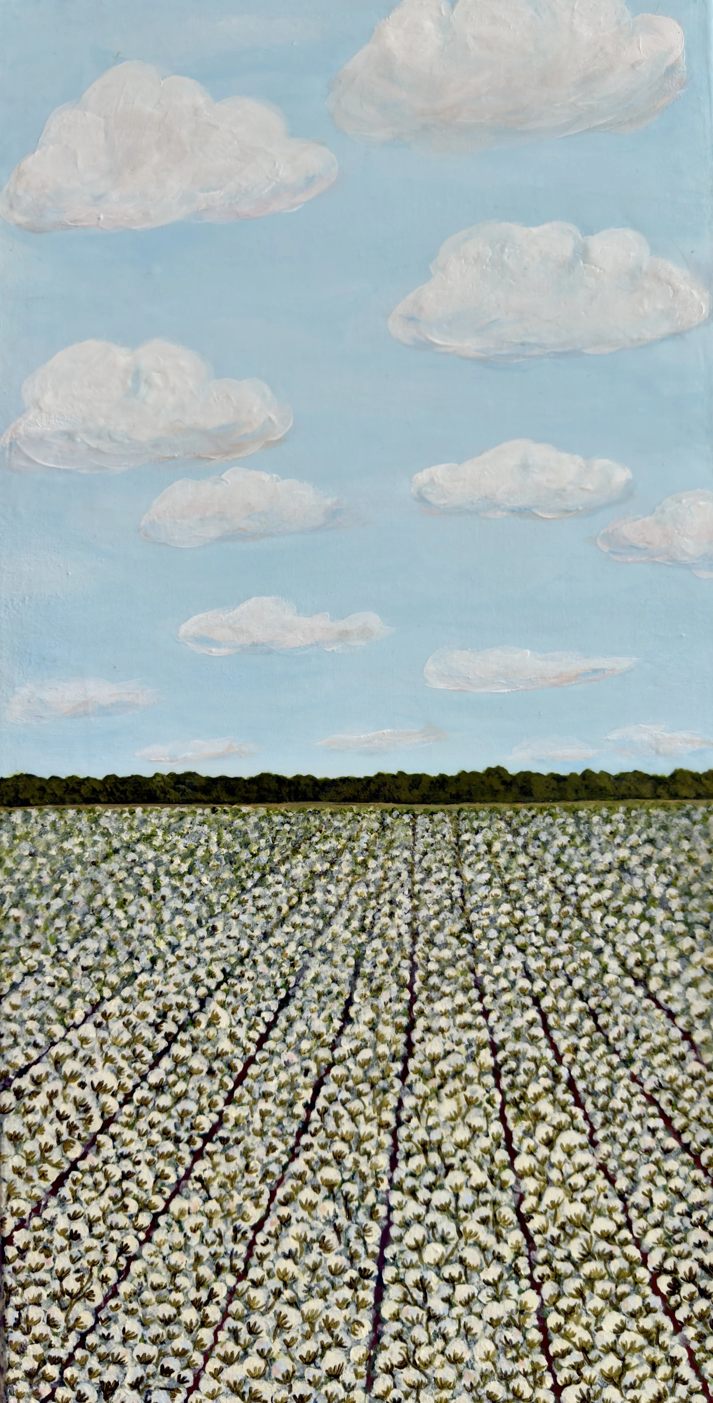 100% COTTON, acrylic on canvas, 24 x 12 in, 2025