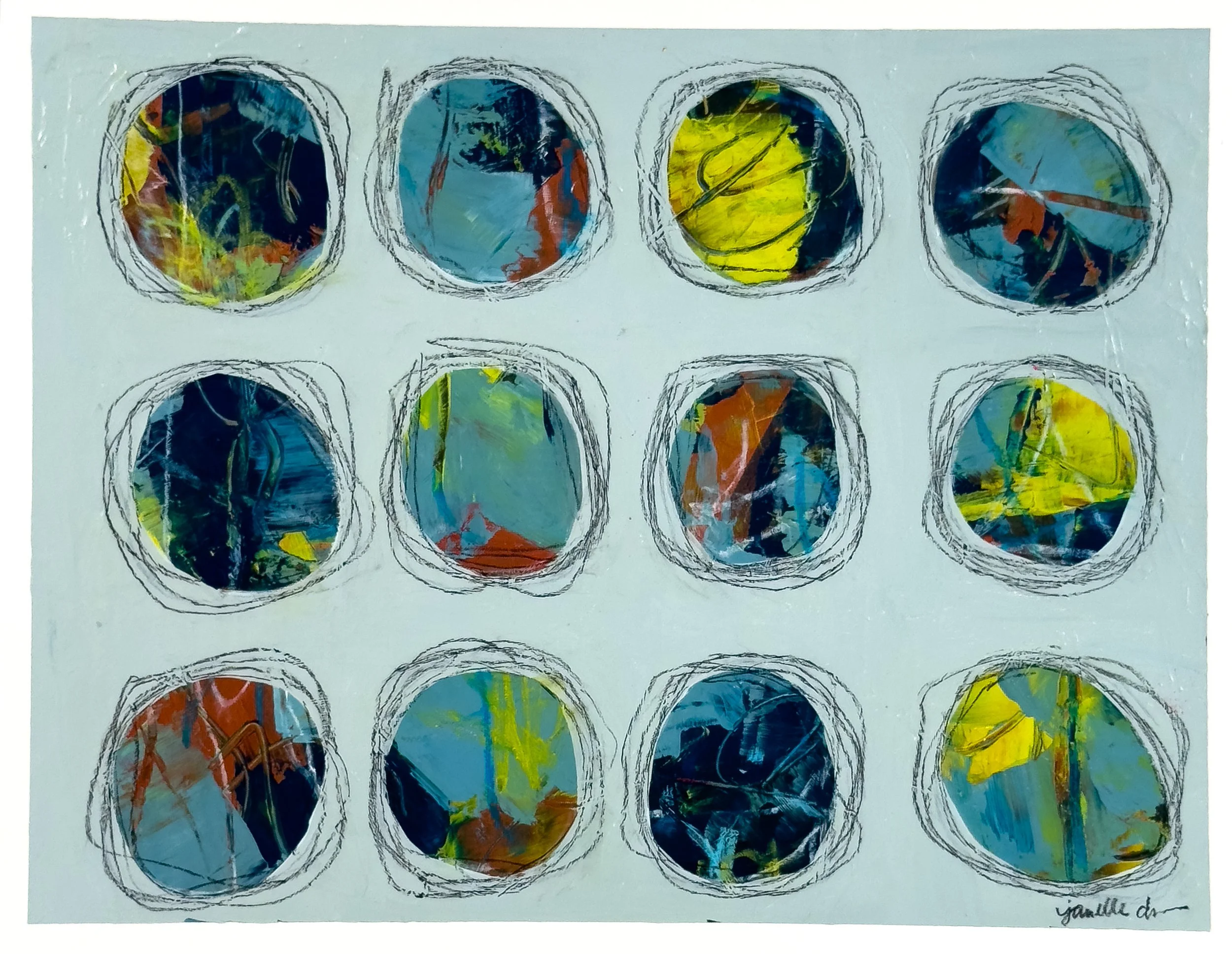 UNTITLED NO. 1, acrylic on paper, 14 x 11 in, 2025