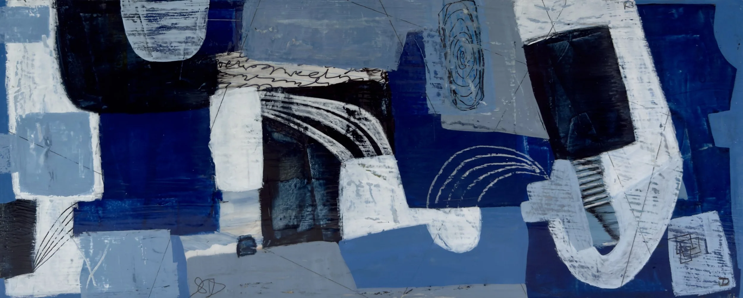 MAKING CONNECTIONS, acrylic/mixed-media on wood, 20 x 8 in, 2025