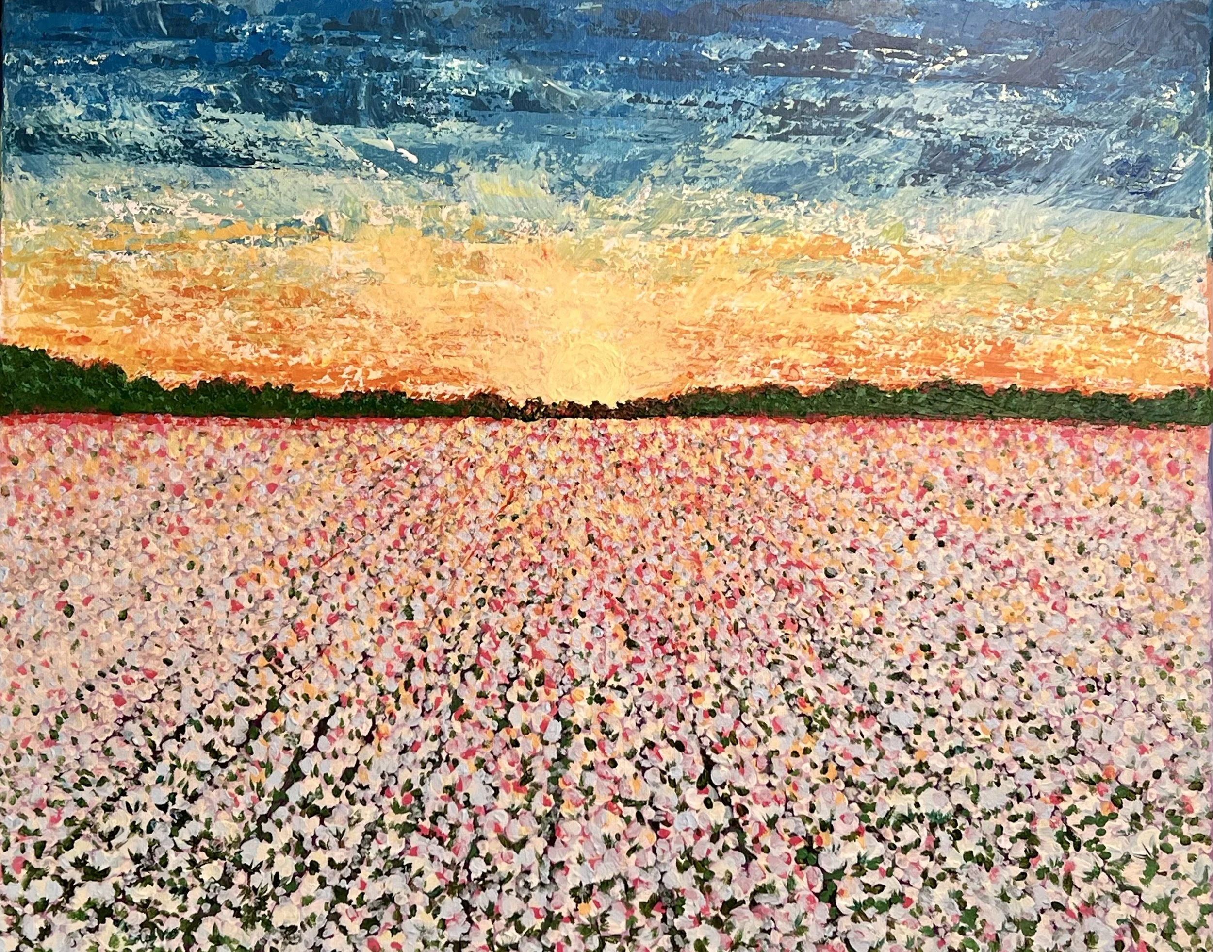 GOLDEN HOUR, acrylic on canvas, 20 x 16 in, 2024, Sold