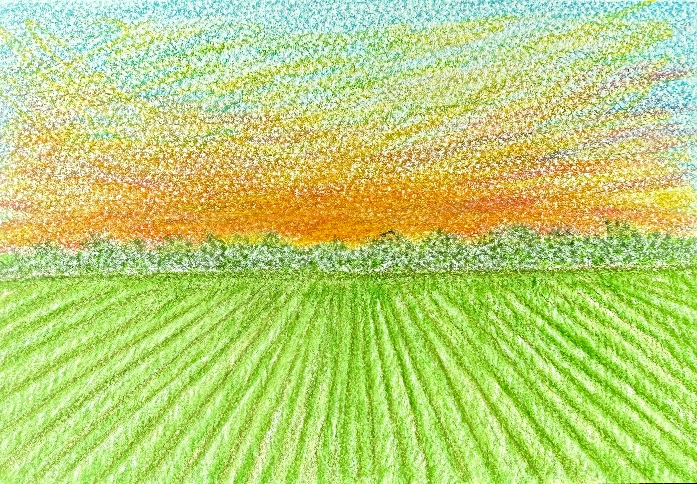 KINDRED LANDS, color pencil on paper, 6 x 4 in, 2025, Sold