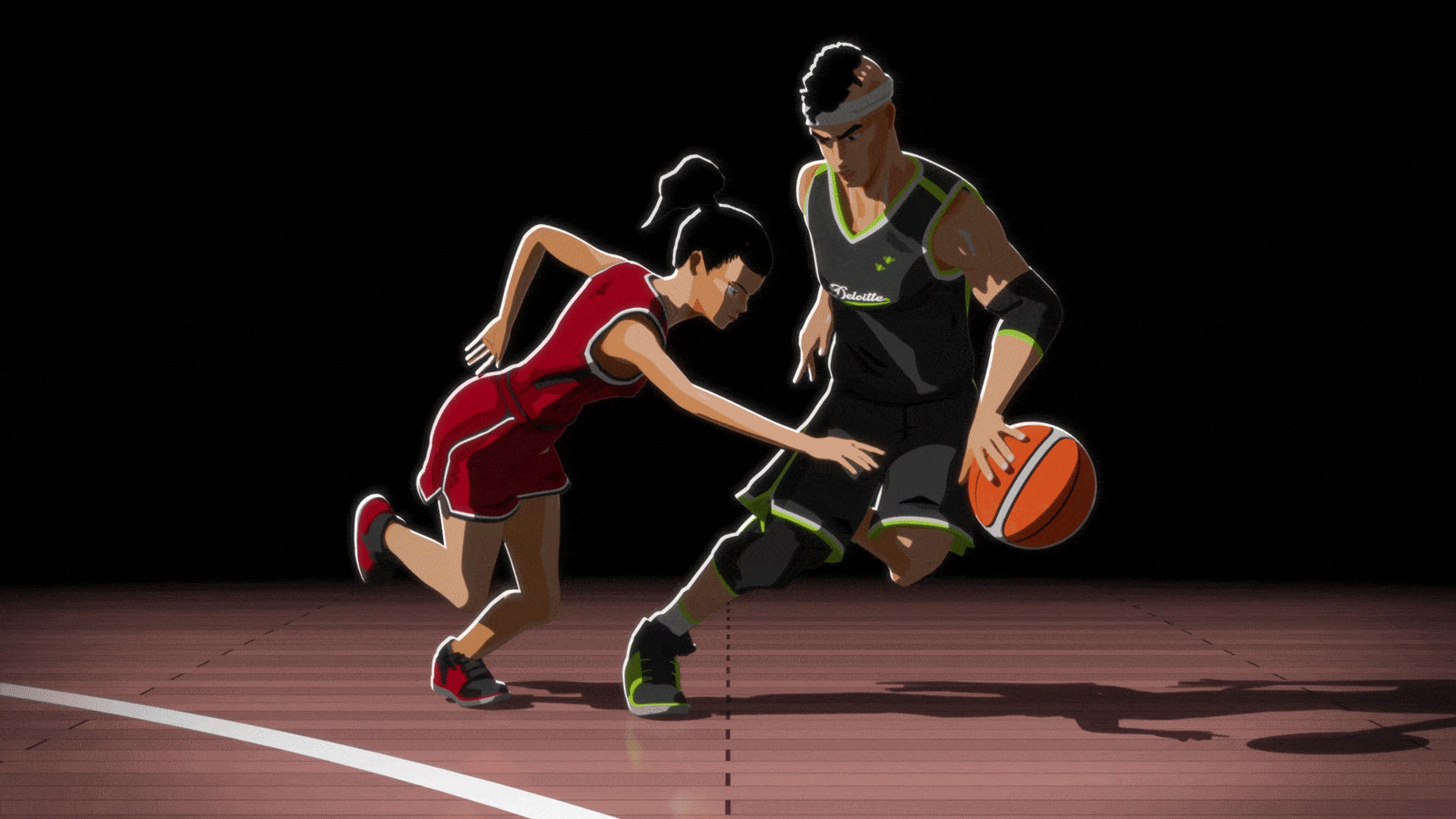 Red and green players