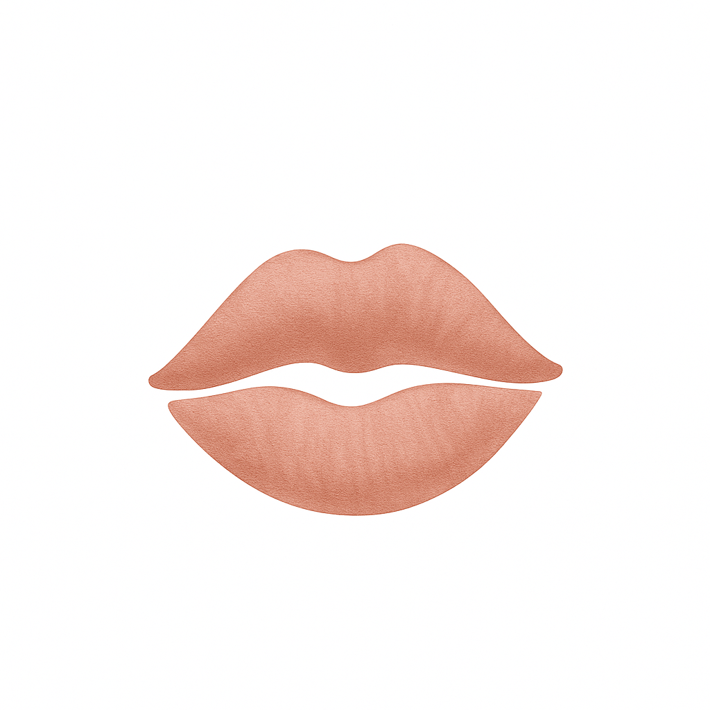Illustration of nude lips with closed mouth on a white background.