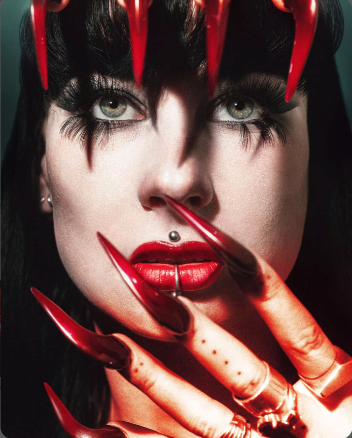 Mitty skilled nail artist with edgy goth style