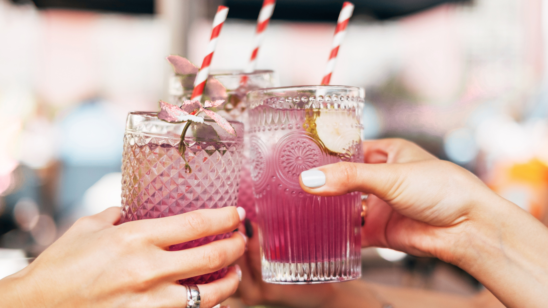 drinking cocktails whiles getting nails done