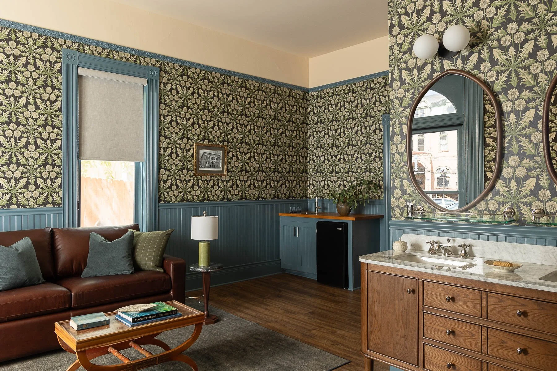Luxurious King suite with a sleeper sofa and a private patio