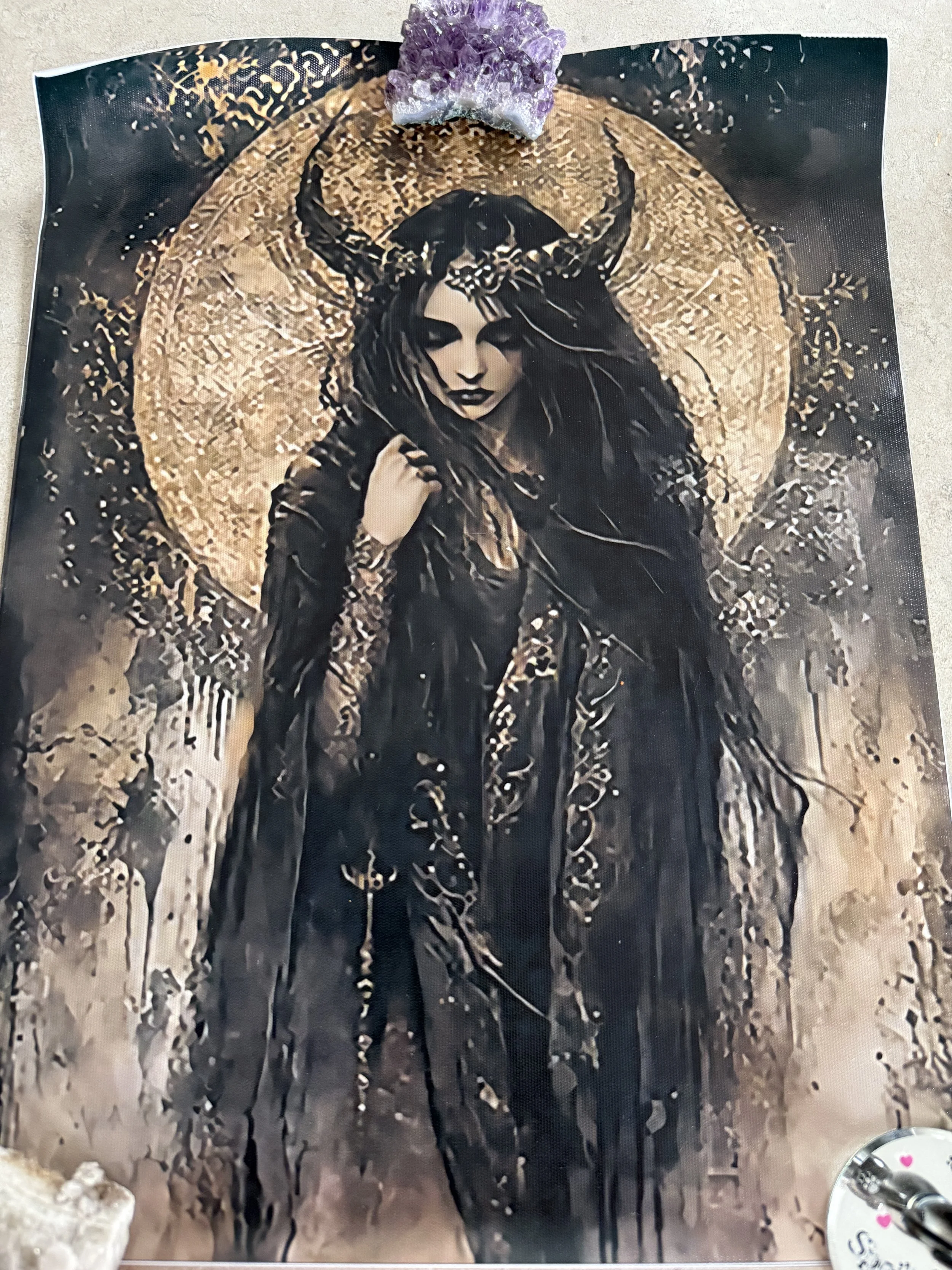 Hecate Triple Moon Goddess (frameless)