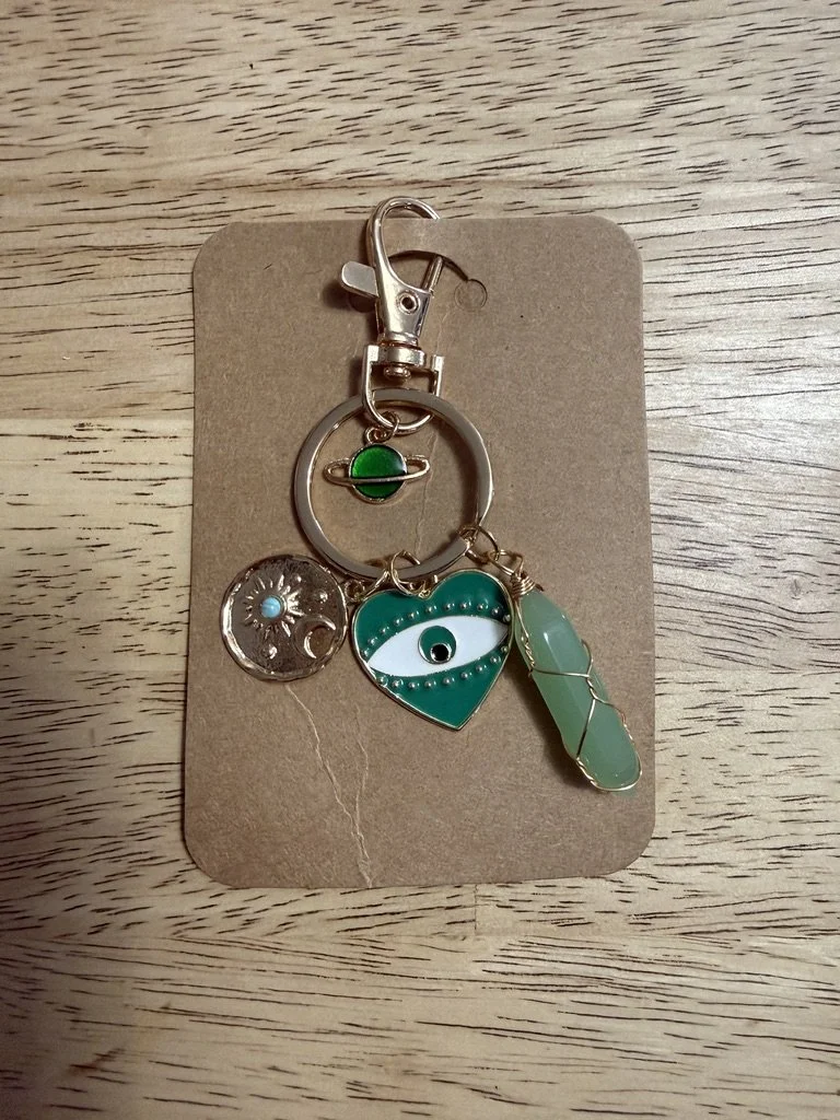 Green Aventurine Enchanted Evil Eye Keychain