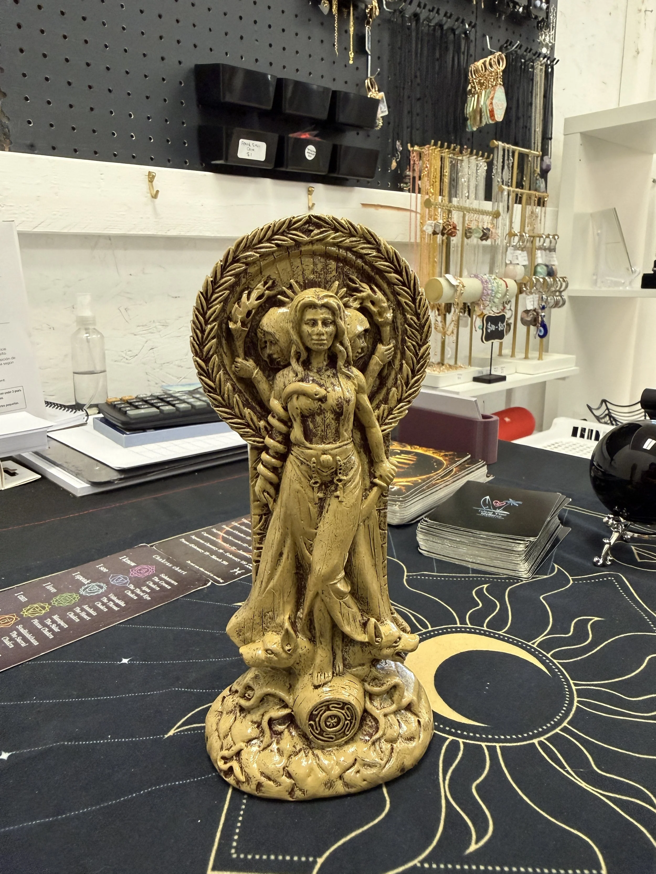 Mother, Maiden, and Crone Triad Statue
