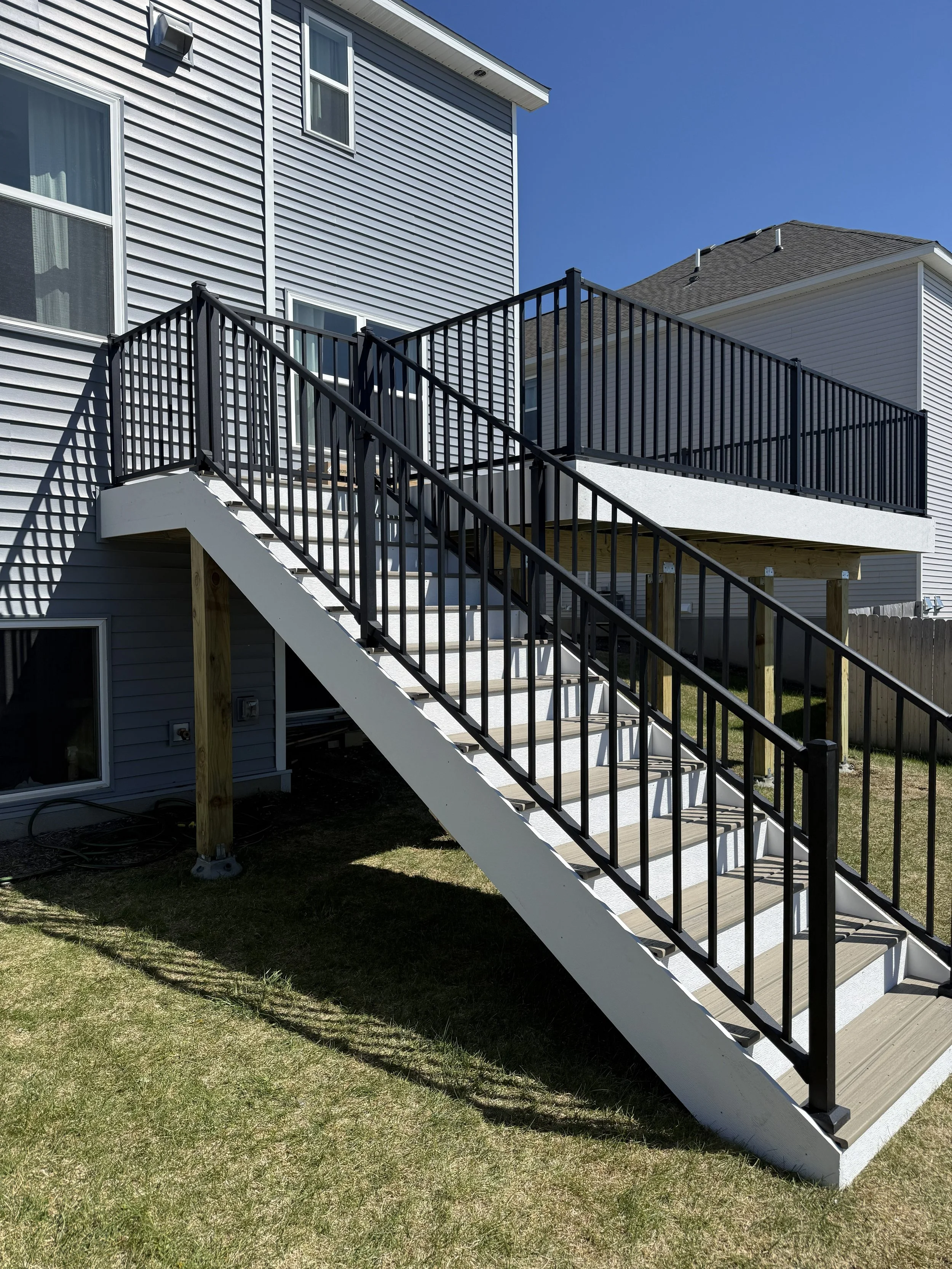 PVC White Trim on perimeter of deck and stair risers