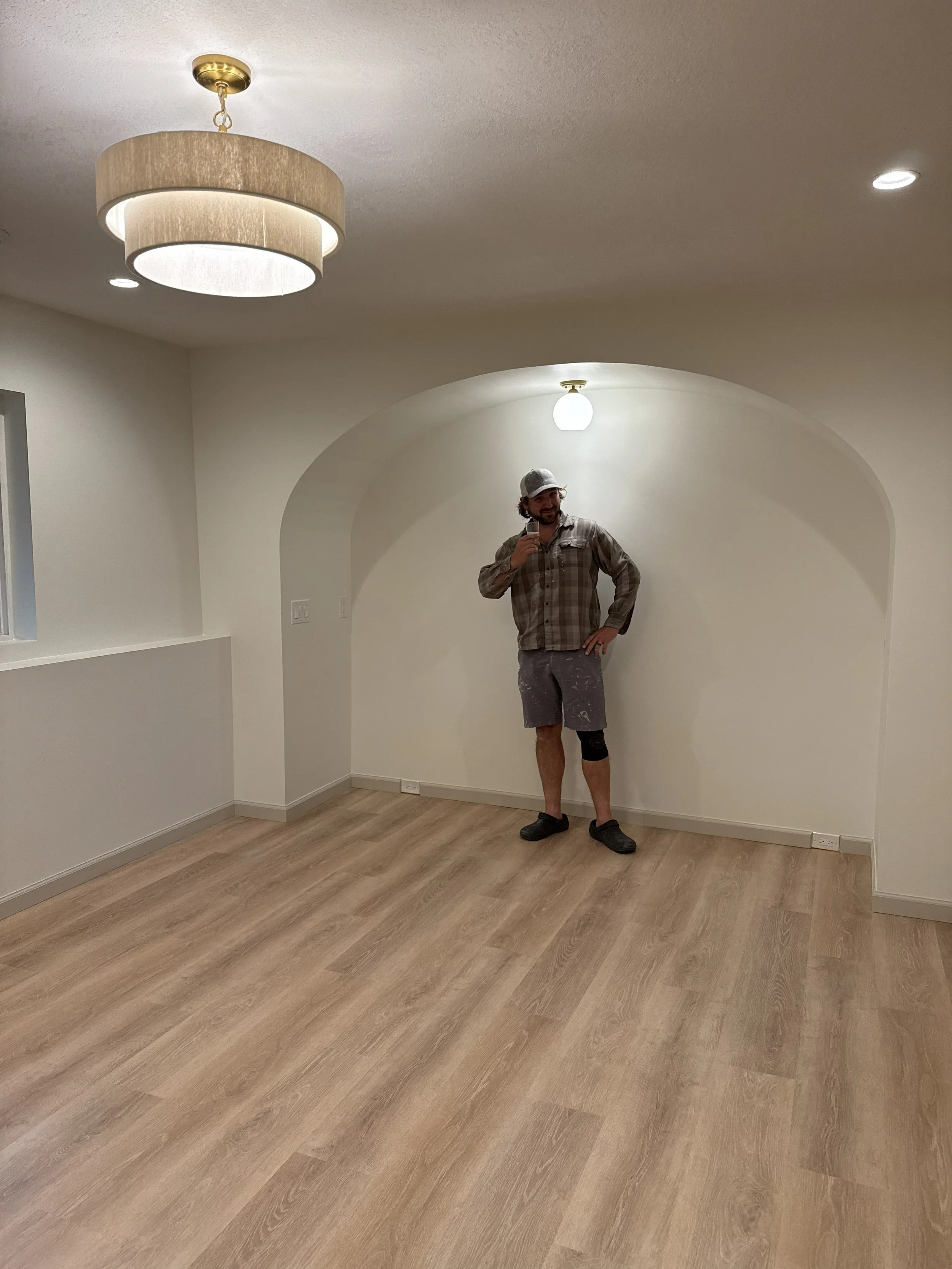 Arched niche for future dry bar