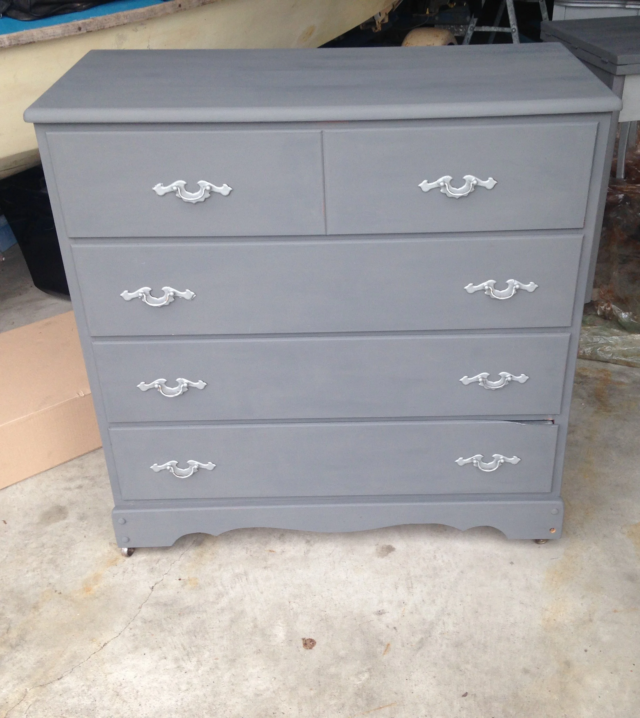 The first refinish in charcoal gray