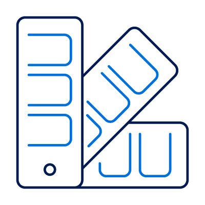 Line drawing of three stacked shipping containers with varying sizes and door details.