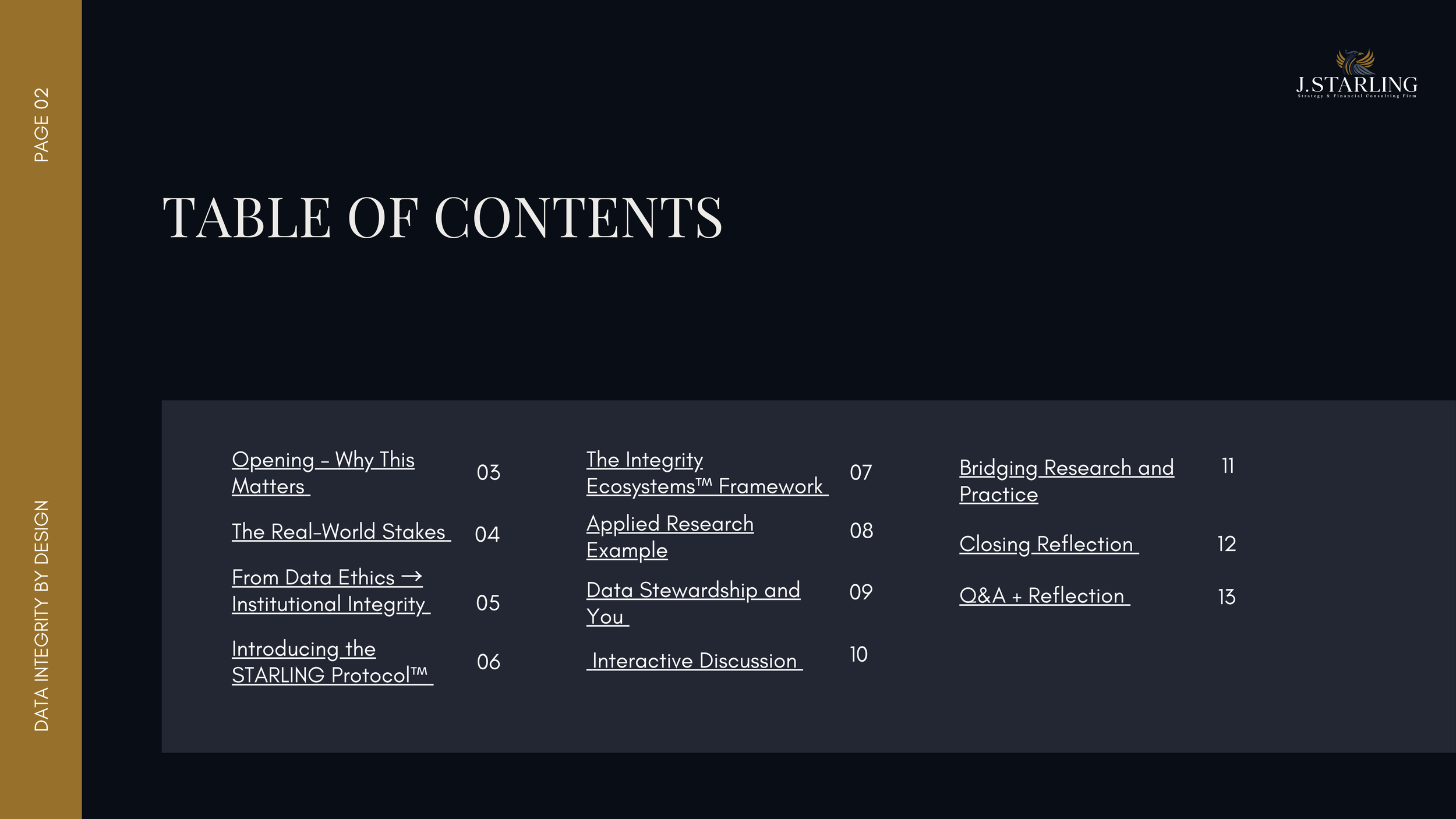 Presentation Design for J.Starling Strategy