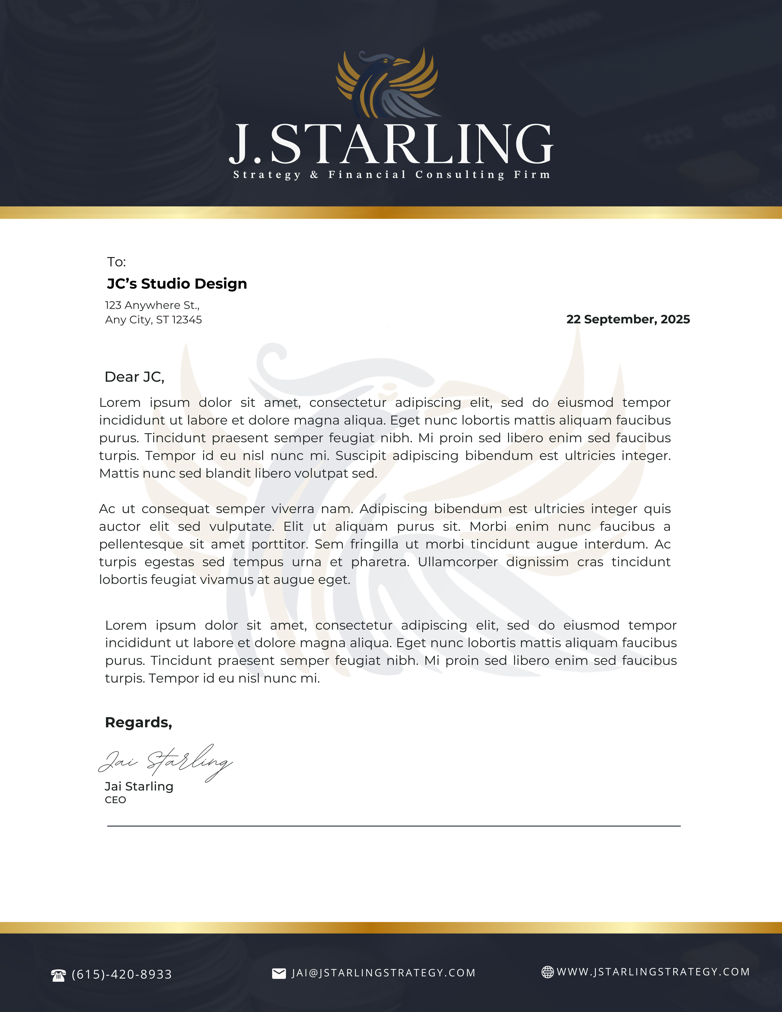 Letterhead Design for J.Starling Strategy