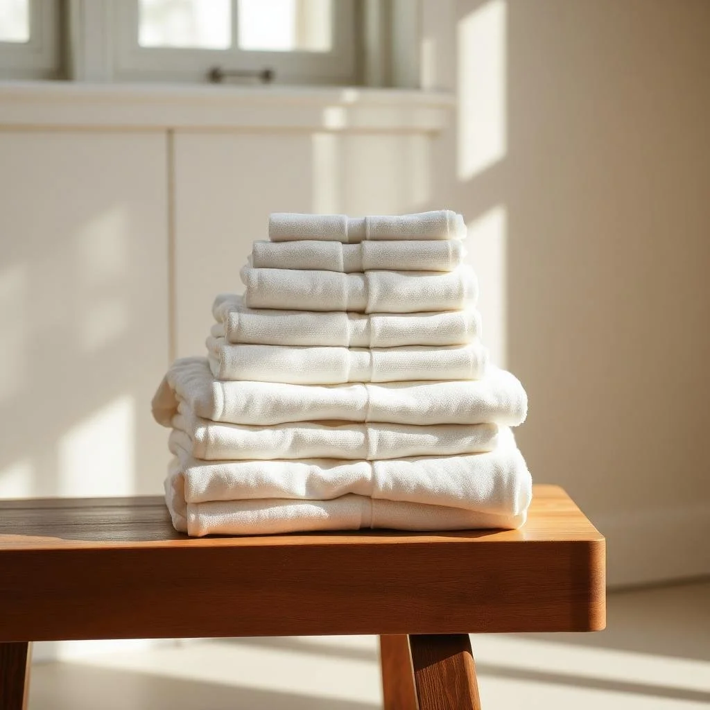 Household support and home care services with organized linens and clean home essentials