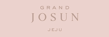 Text reads 'Grand Josun Jeju' on a pink background