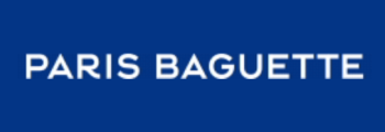 Paris Baguette logo in white text on a dark blue background.