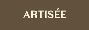 Brown background with the word ARTISÉE in white capital letters