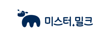Blue cartoon elephant logo with Korean text saying 'Mystar Milk'