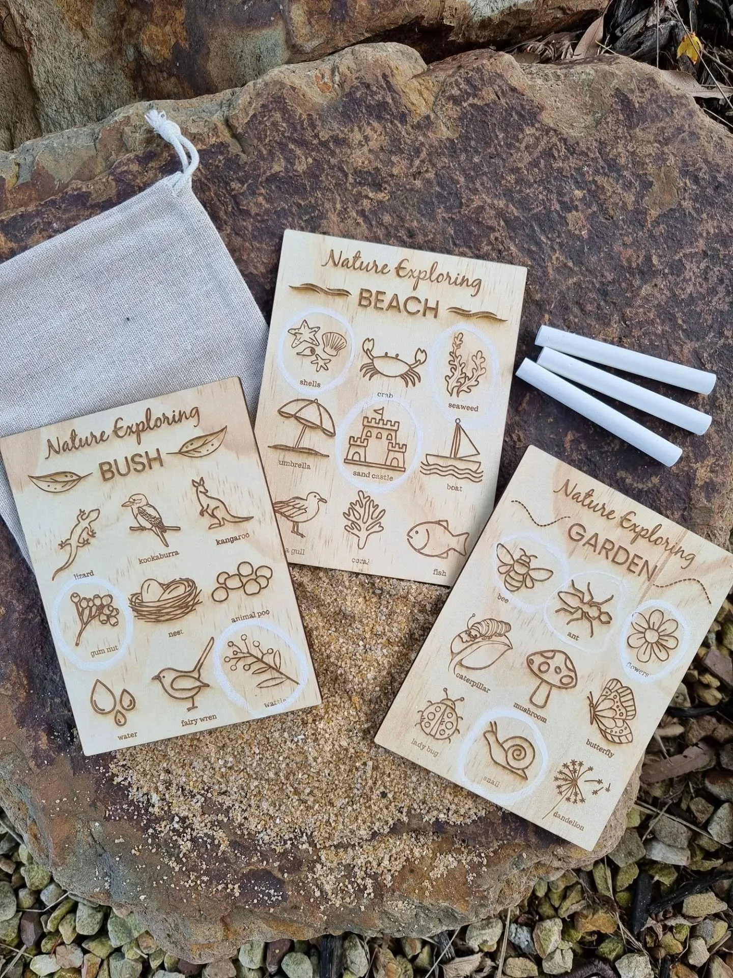 FOR THE LITTLE LOVES - now that the weather is getting warmer (well, some days, in Melbourne), it's time to get outside and explore.

Our Nature Exploring boards make a great gift for the little adventurers in our lives.

I sent off a big wholesale o