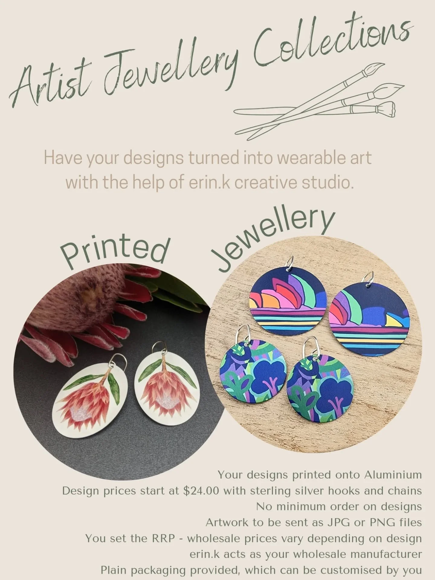 FOR ARTISTS - your artwork + my jewellery making skills = custom made wearable art. Making your artwork accessible to more collectors.

Let's work together 😊