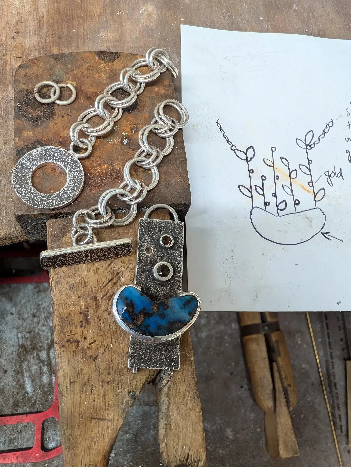 REDESIGN - I made this Opal design last year but I'm about to cut the Opal out and make a new design for it. That's the beauty of handmade design.