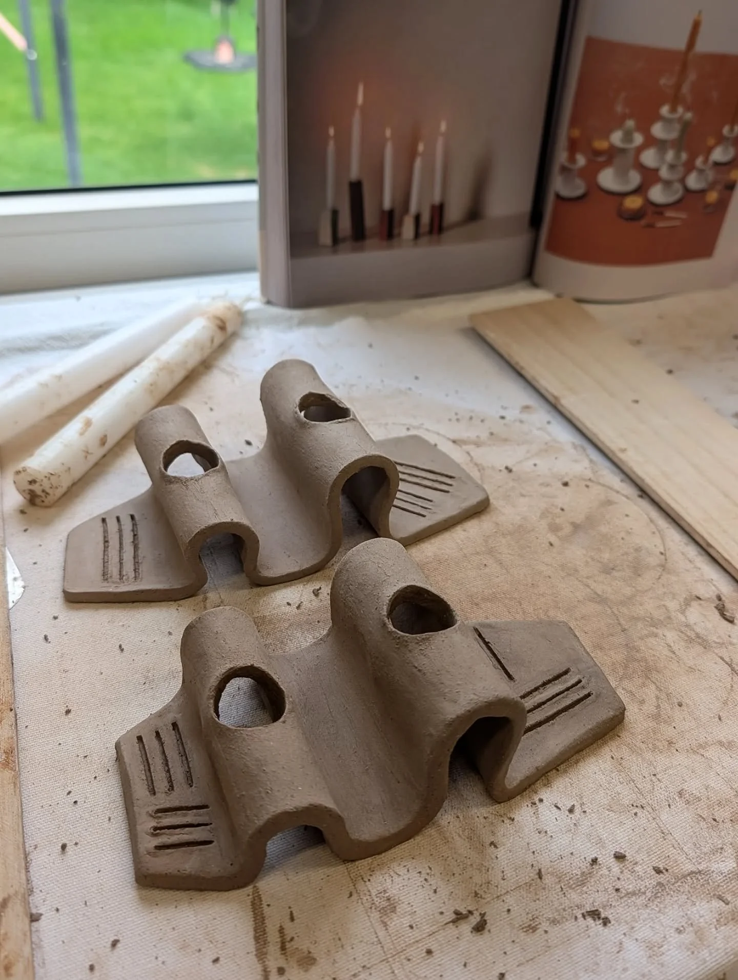 CERAMIC CANDLE HOLDERS - currently drying in the studio.

I'm slowly building up a range of ceramic items to get fired. 

I should have a nice range ready for my end of year open studio event. Getting prepared now as ceramics is a slower, multi proce