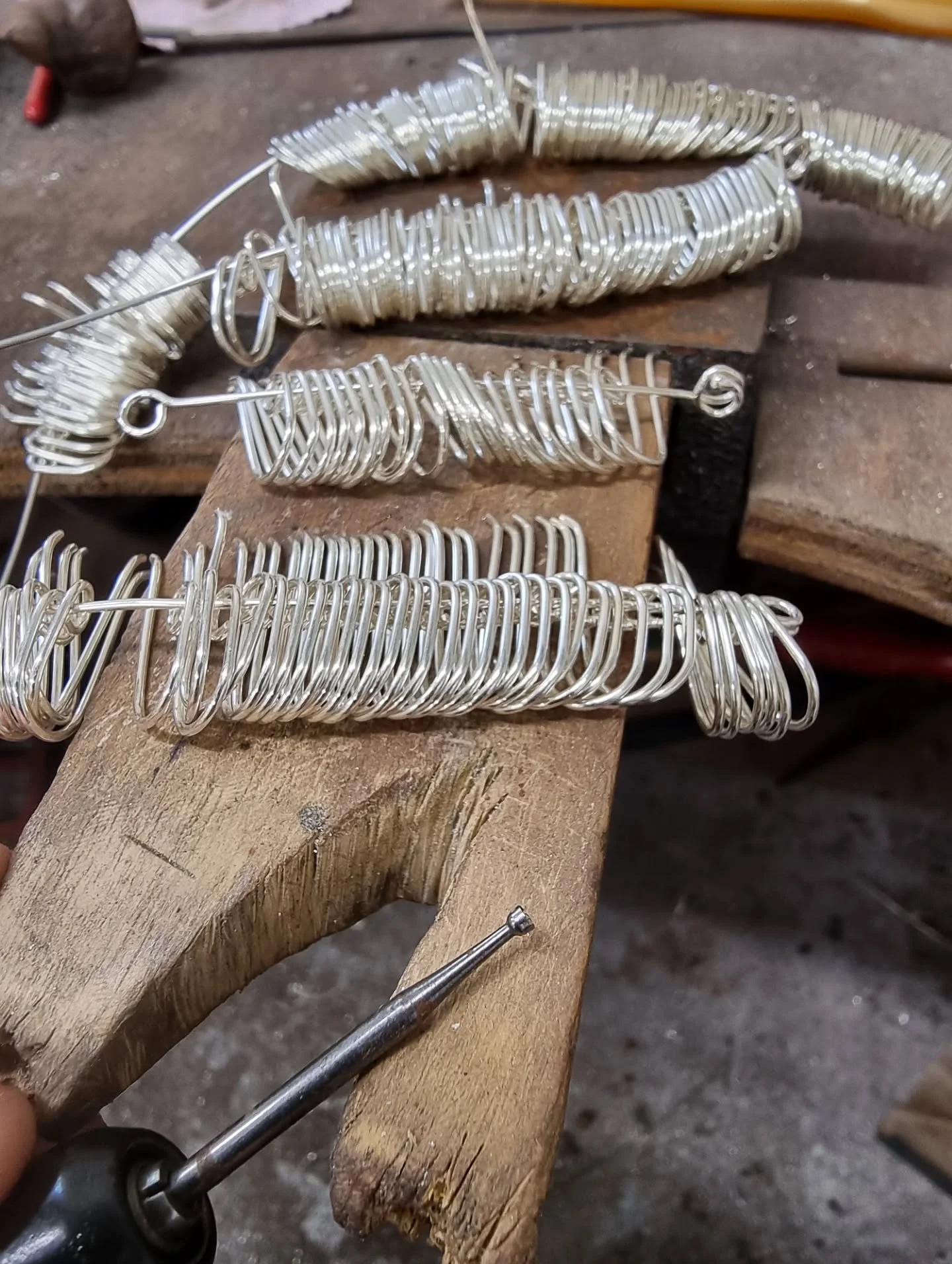 MULTI TASKING - about once a month I make a big batch of earrings hooks. This week I turned 10mts of silver wire into earrings hooks whilst watching season 2 of The Four Seasons. 

I enjoyed the 1st season and the 2nd season was equally enjoyable alb